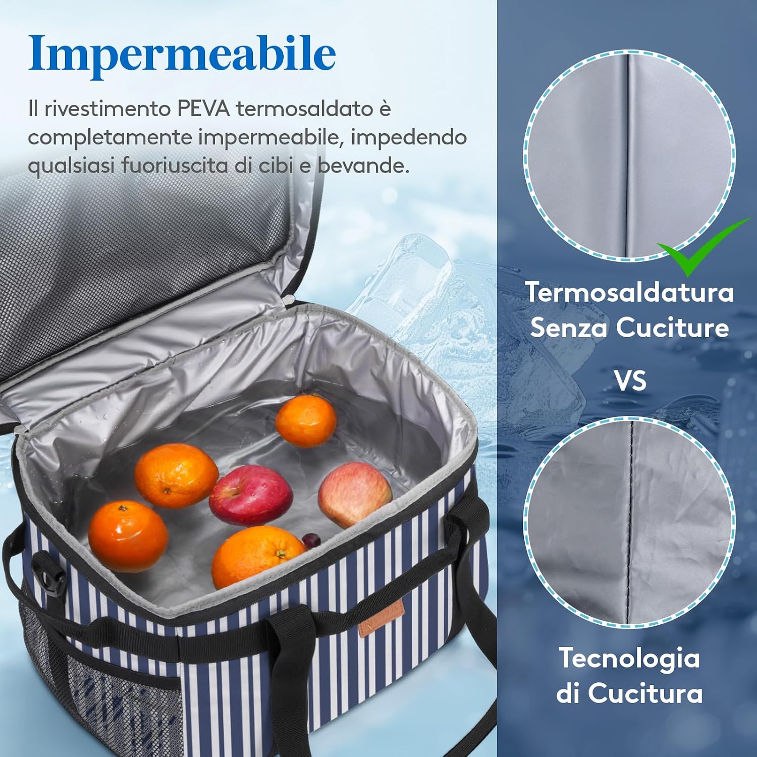 Detalle de Lifewit Borsa Termica 30L: grande capacità, versatilità e trasporto affidabile