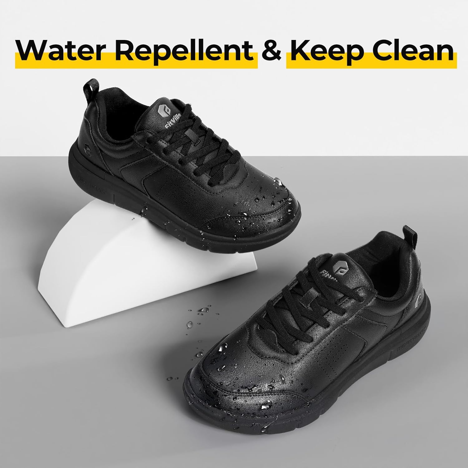 Thumbnail 6 de FitVille Extra Weit Freizeitschuhe Herren – Veganes Leder, gepolsterte Laufsneaker mit besonders breiter Passform