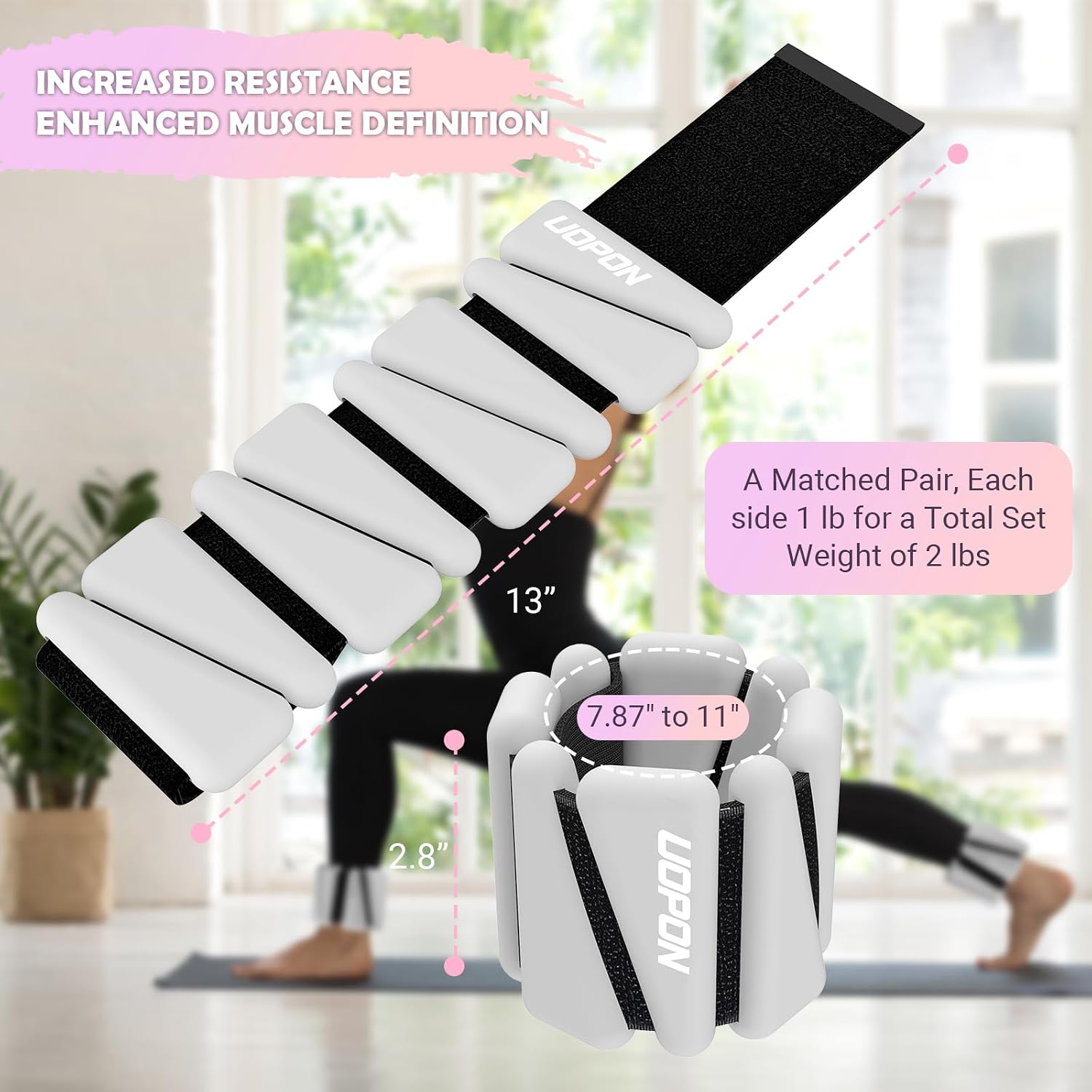 Thumbnail 3 de Adjustable Silicone Wrist and Ankle Weights, 2 lb Set