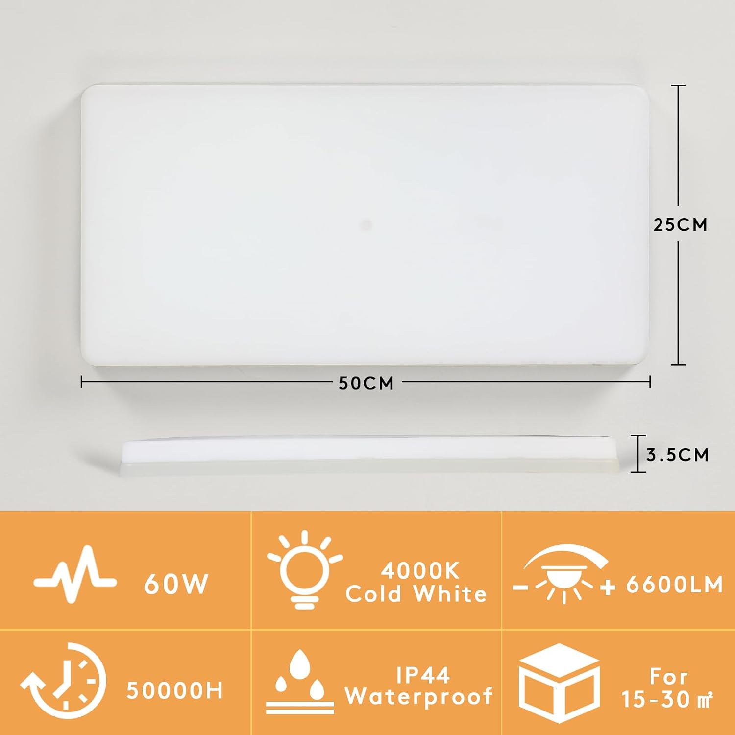 Detalle 2 de EASY EAGLE Plafón LED 50x25 cm 50W 4000K