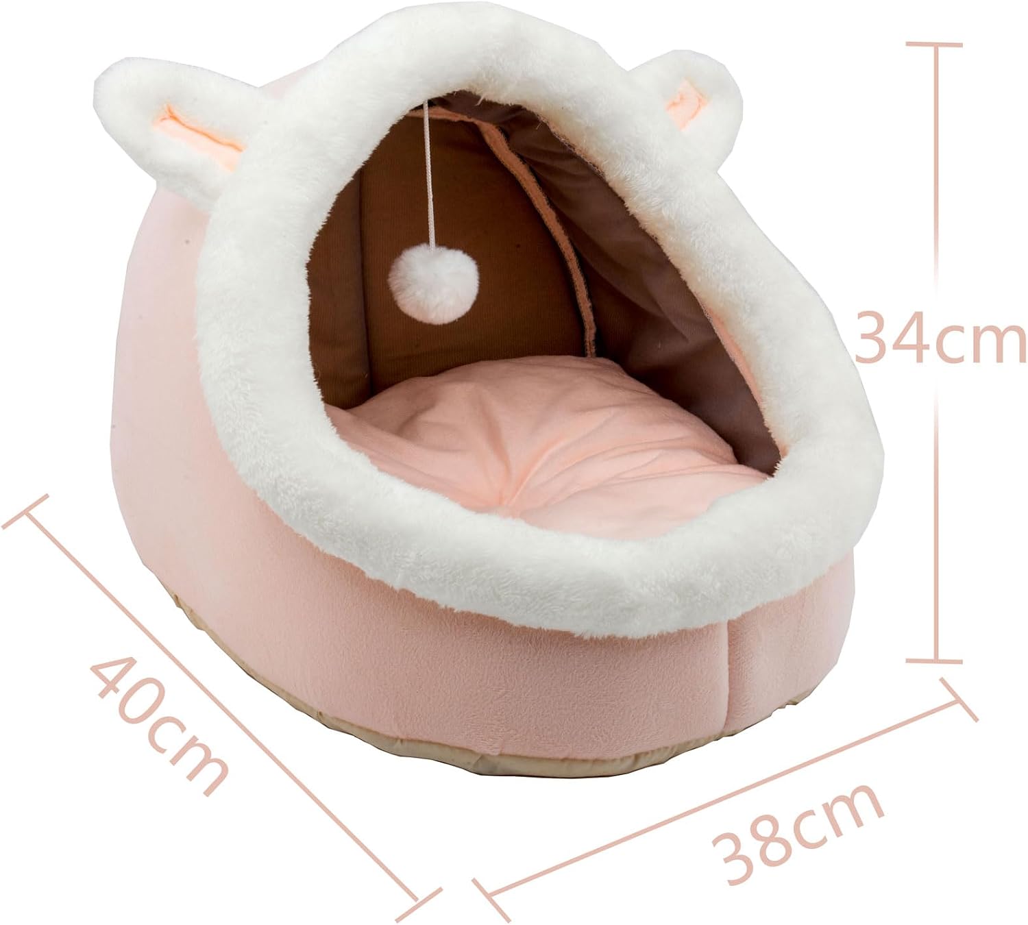 Detalle de Dtopsun Cat Bed Rabbit-Shaped with Hanging Toy 🐱