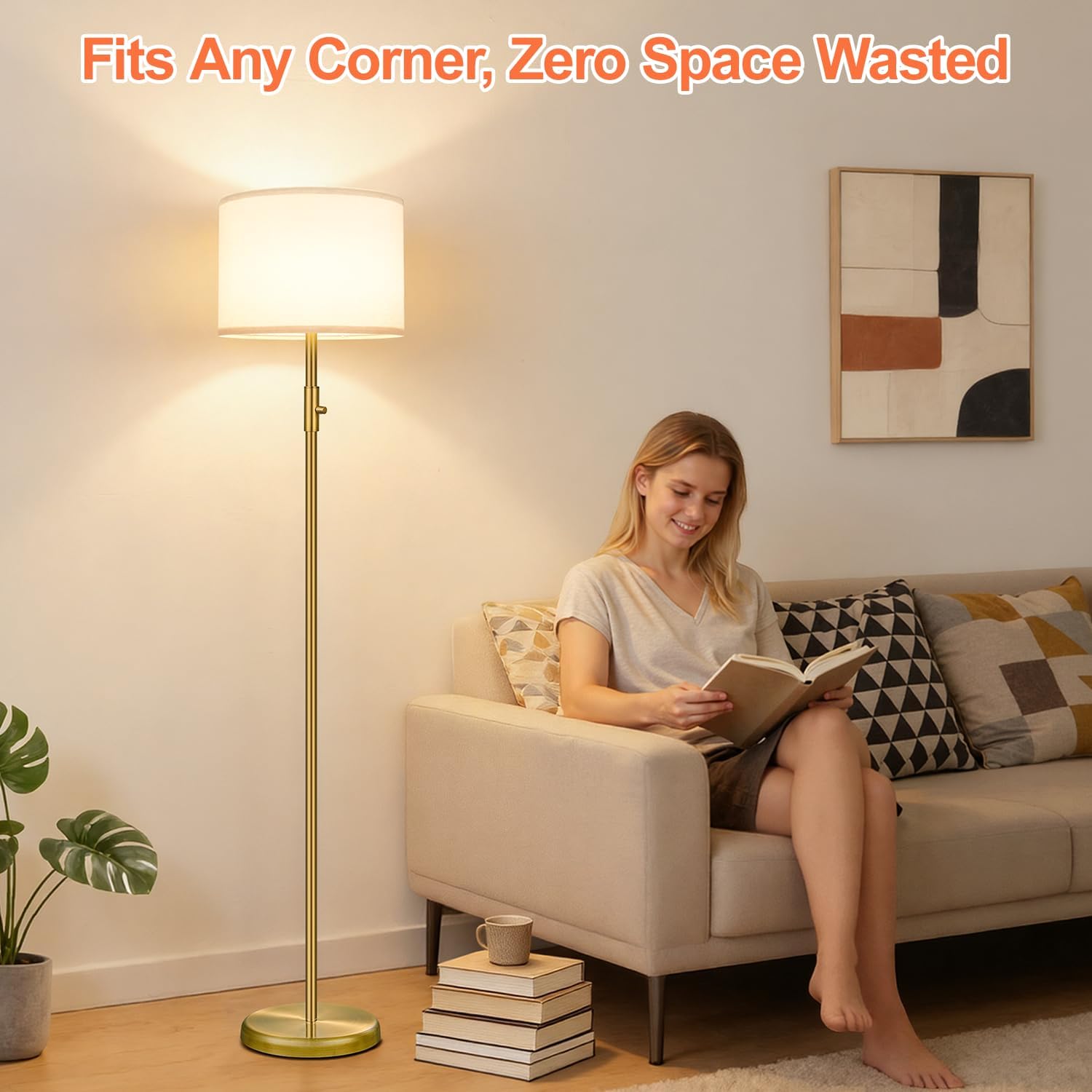 Thumbnail 6 de Floor Lamp with Shade, Brass