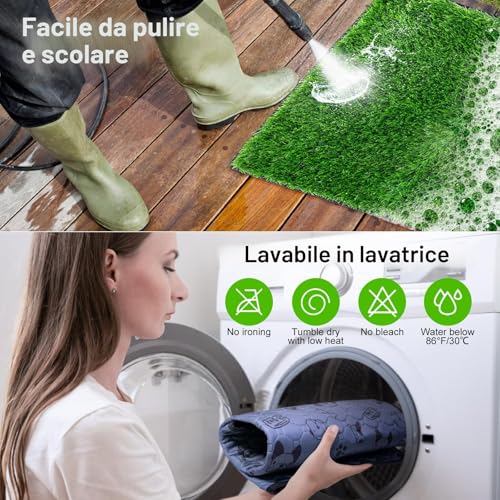 Thumbnail 6 de Alckijy Lettiera per cani 81 x 60 cm con erba artificiale: riutilizzabile, lavabile e adatta a interni ed esterni