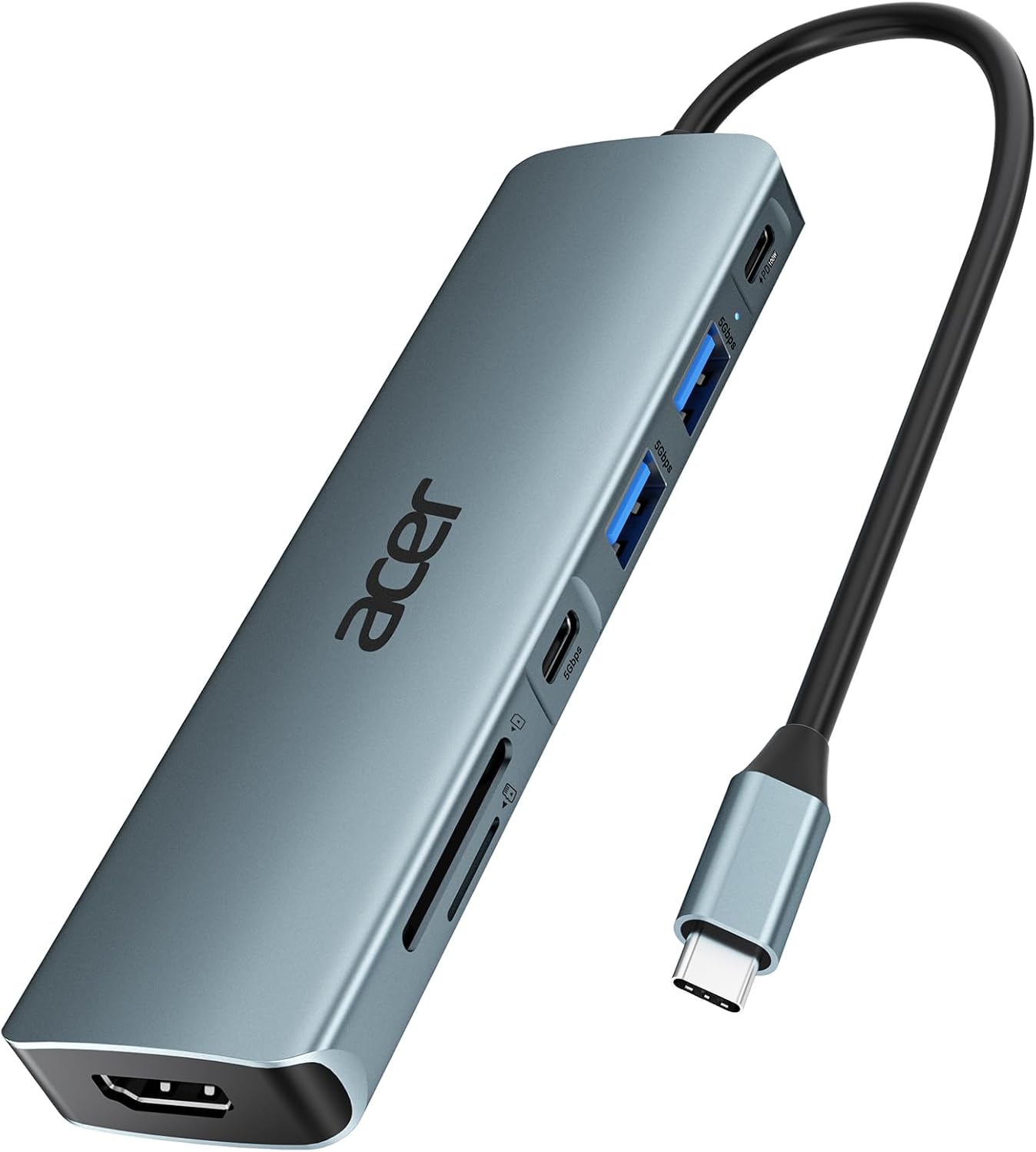 acer USB C Hub 7‑in‑1 with 100W PD