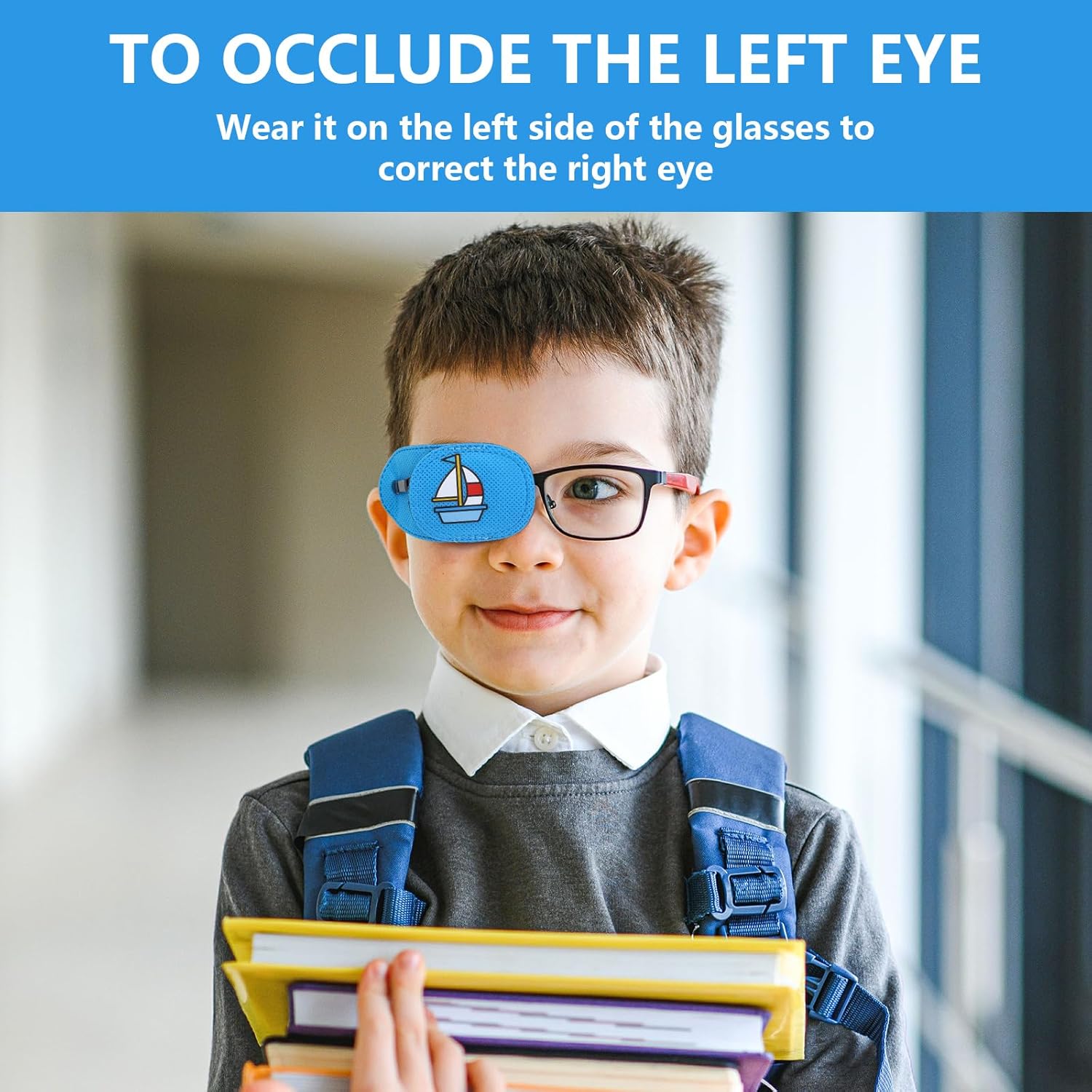 Detalle de Set da 6 bende oculari per occhio pigro bambini: cerotti non adesivi riutilizzabili per occhiali