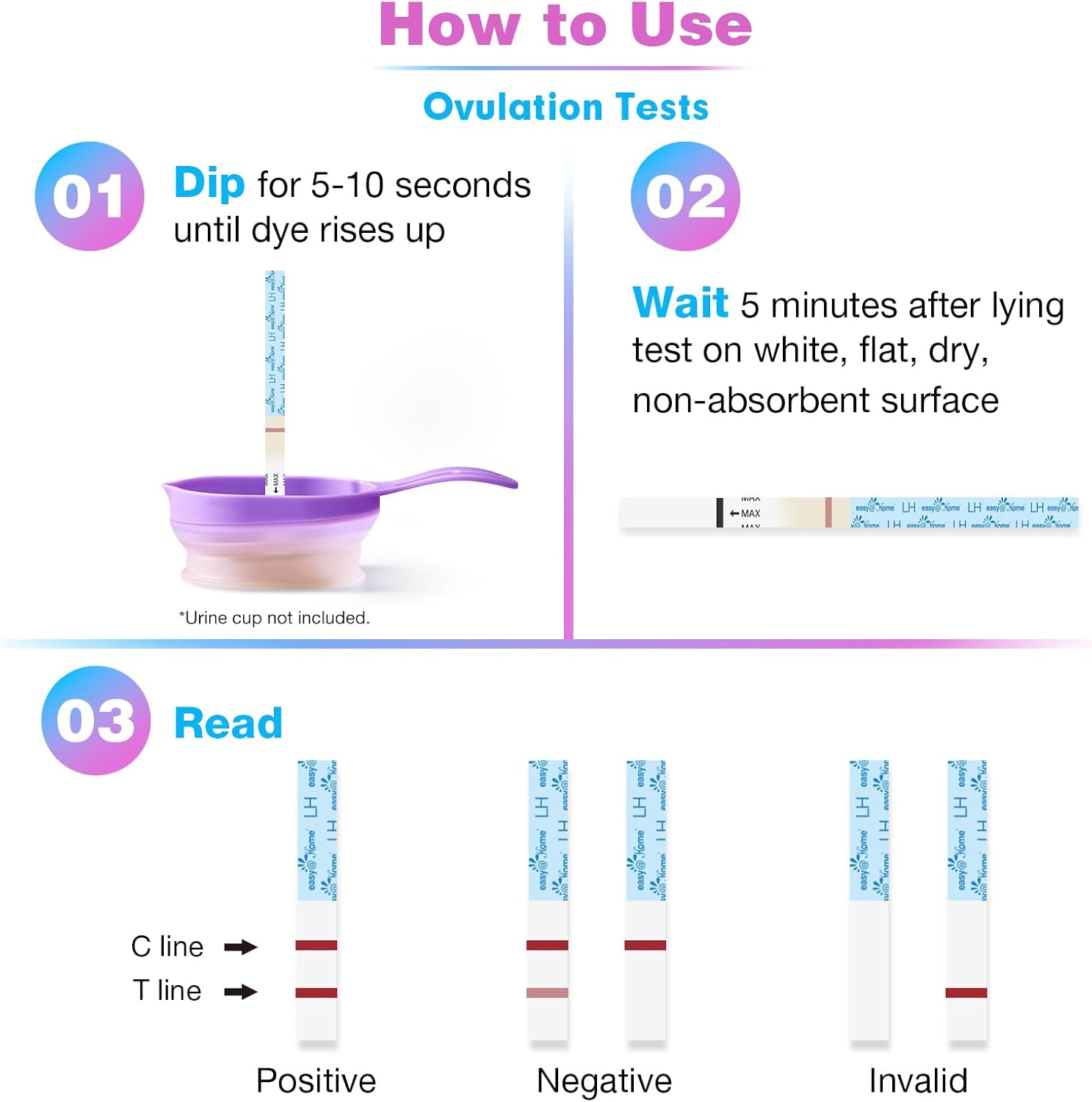 Thumbnail 6 de Easy@Home 50 ovulation test strips and 20 pregnancy test strips kit (Premom app supported)