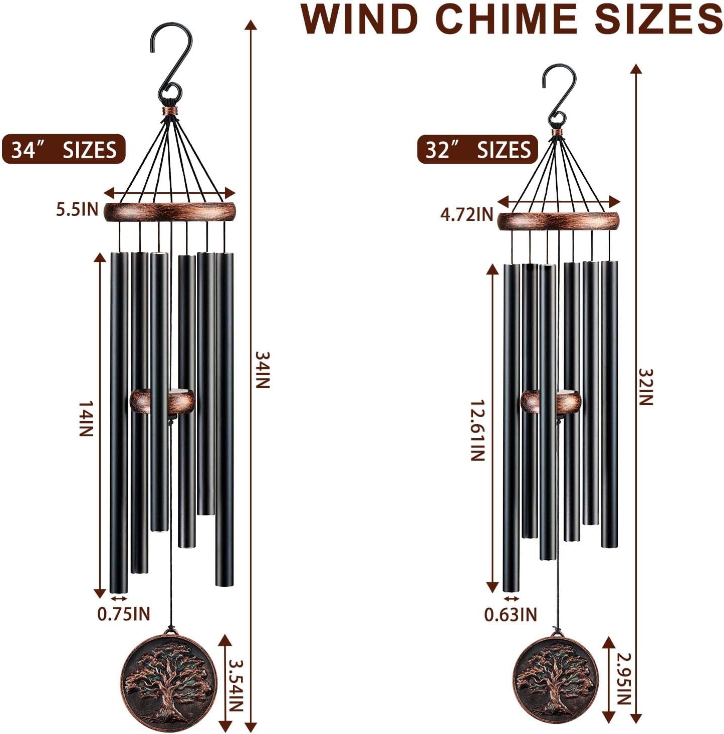 Detalle de Gabzart Tree of Life Wind Chime, 34-inch