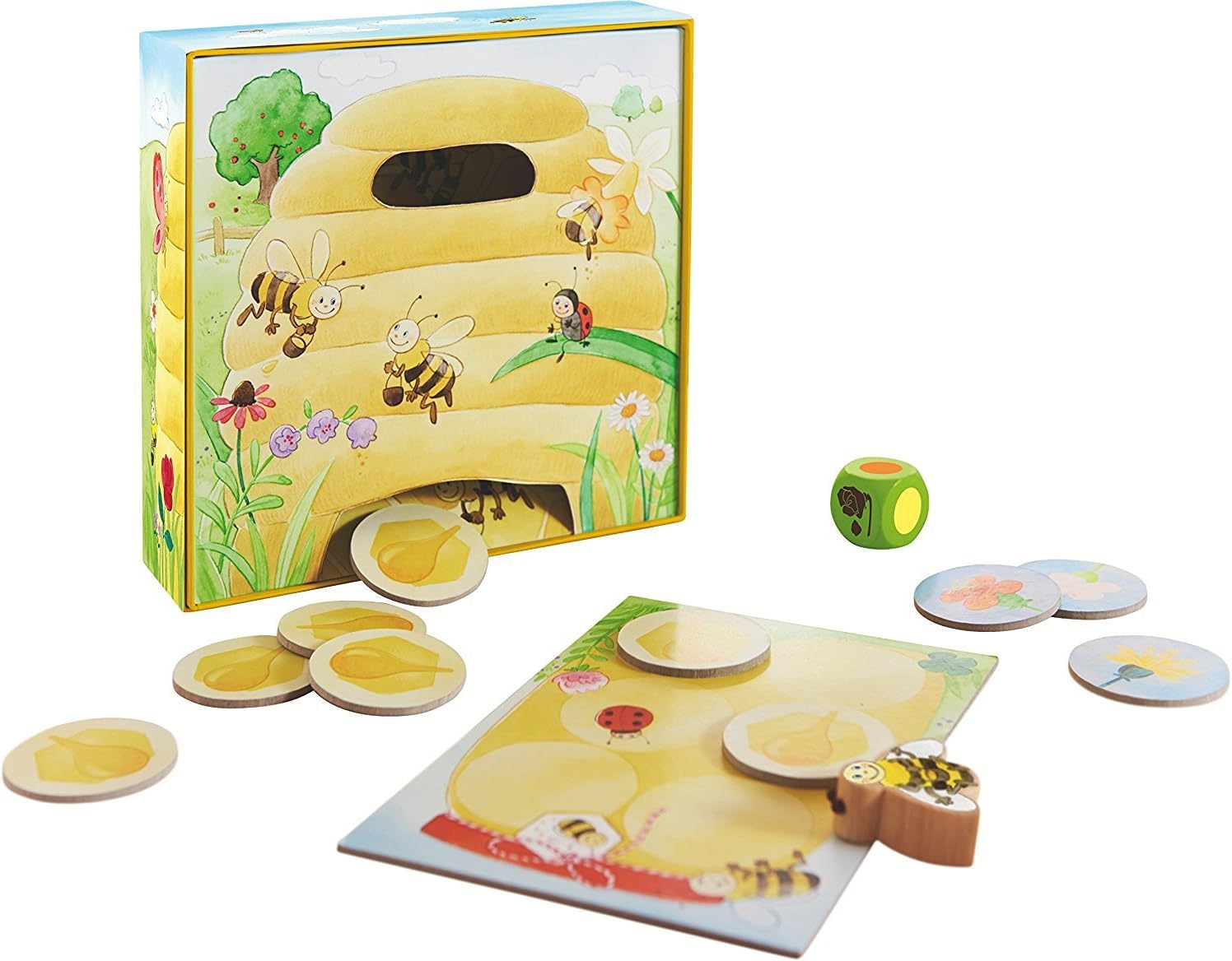 Detalle de HABA Mes Premiers Jeux – Abella l'abeille, jeu coopératif pour enfants (1–4 joueurs, dès 2 ans)