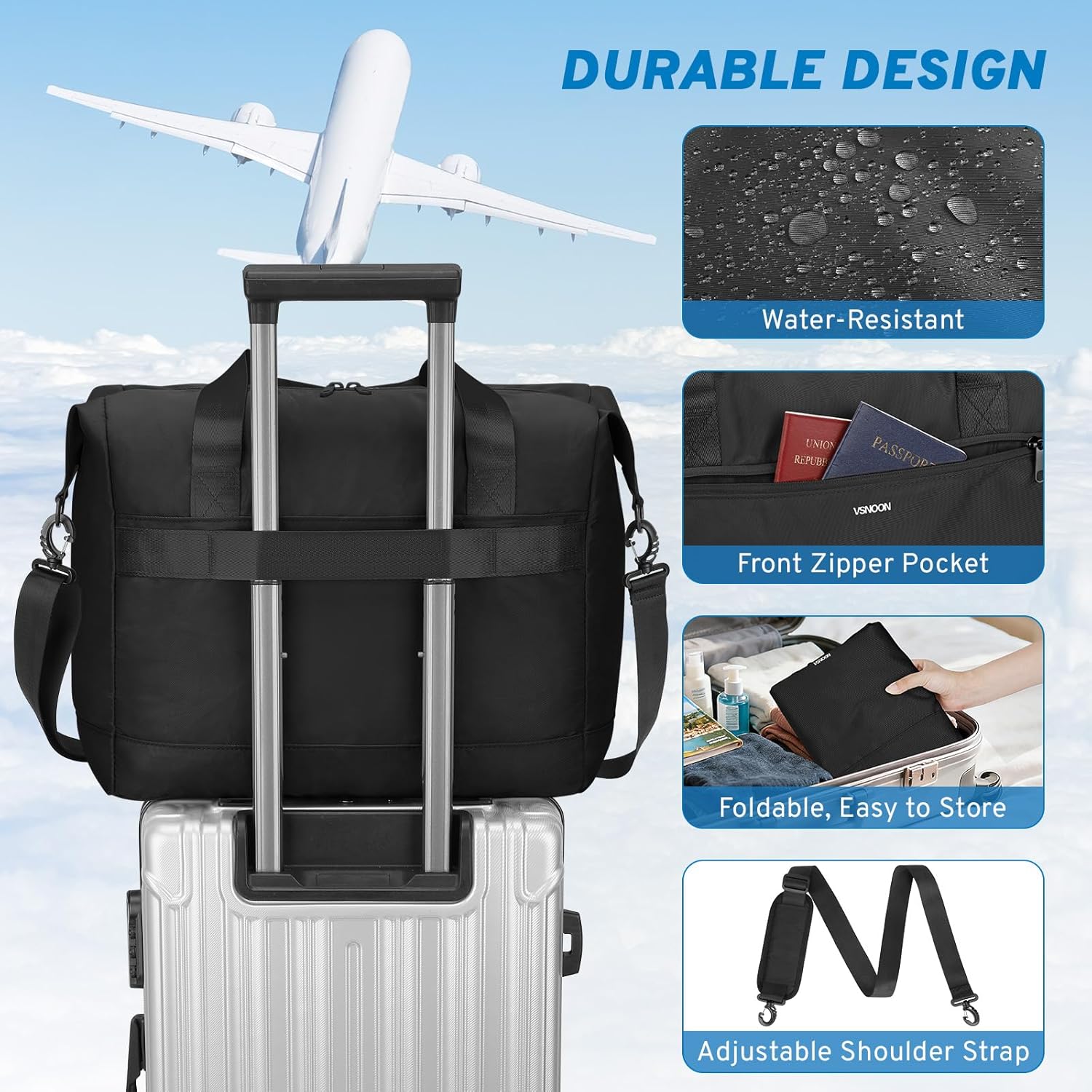 Thumbnail 4 de VSNOON 40x30x20 Foldable Cabin Bag 24L