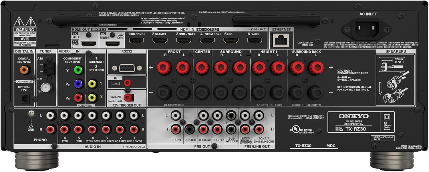Thumbnail 1 de Onkyo AV Receiver TX-RZ30 9.2-channel 100W Dirac Live THX 🎧