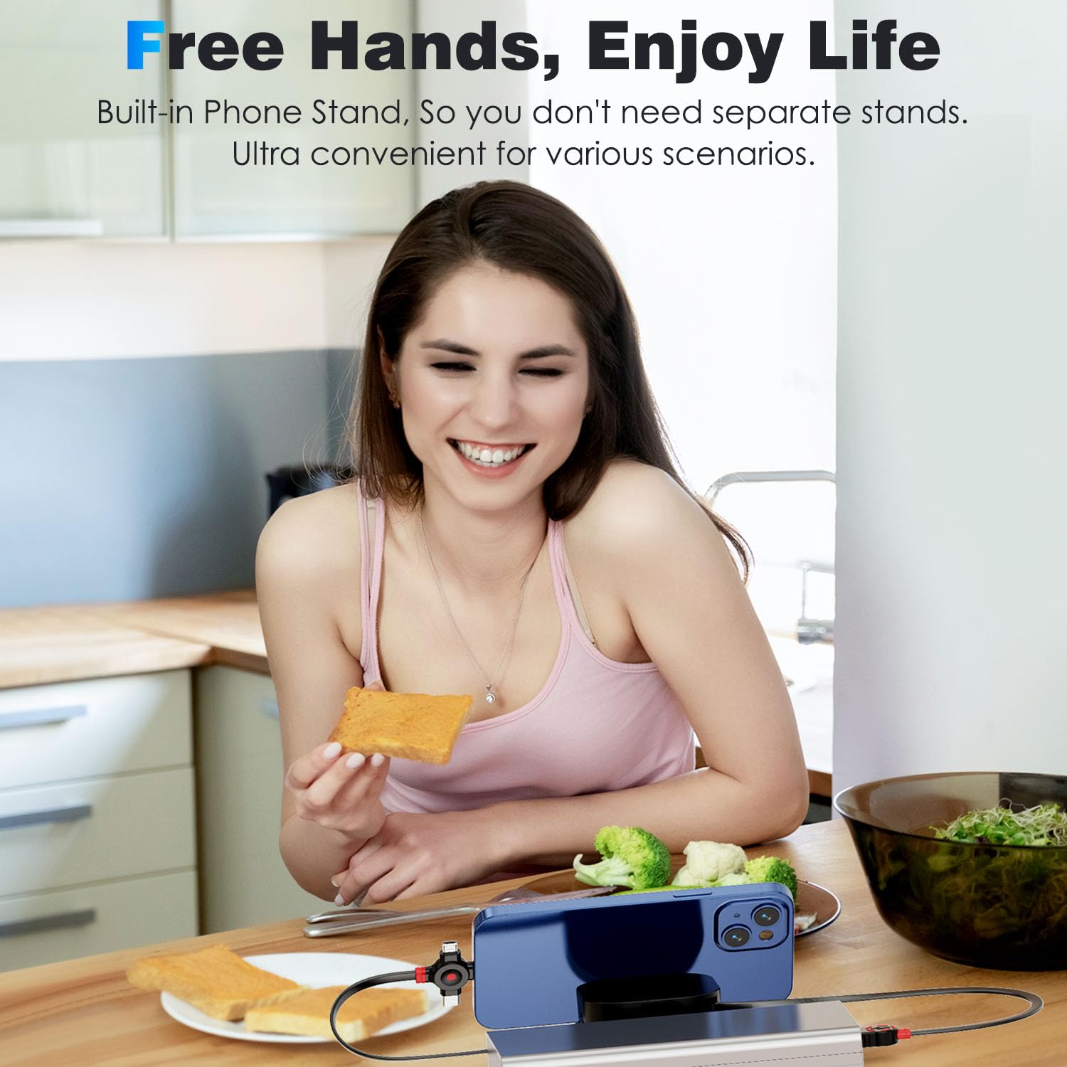 Thumbnail 6 de ASICEN Multi Charging Cable 4.5A, 4Ft (2-Pack) 3-in-1 Retractable Car Cable