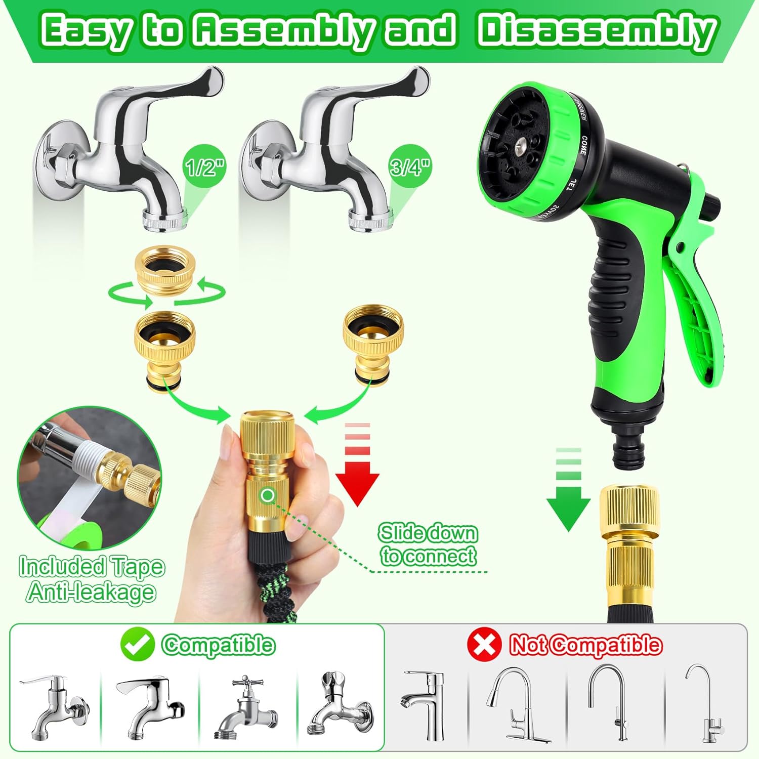 Detalle de Expandable Garden Hose Pipe 100ft 30m