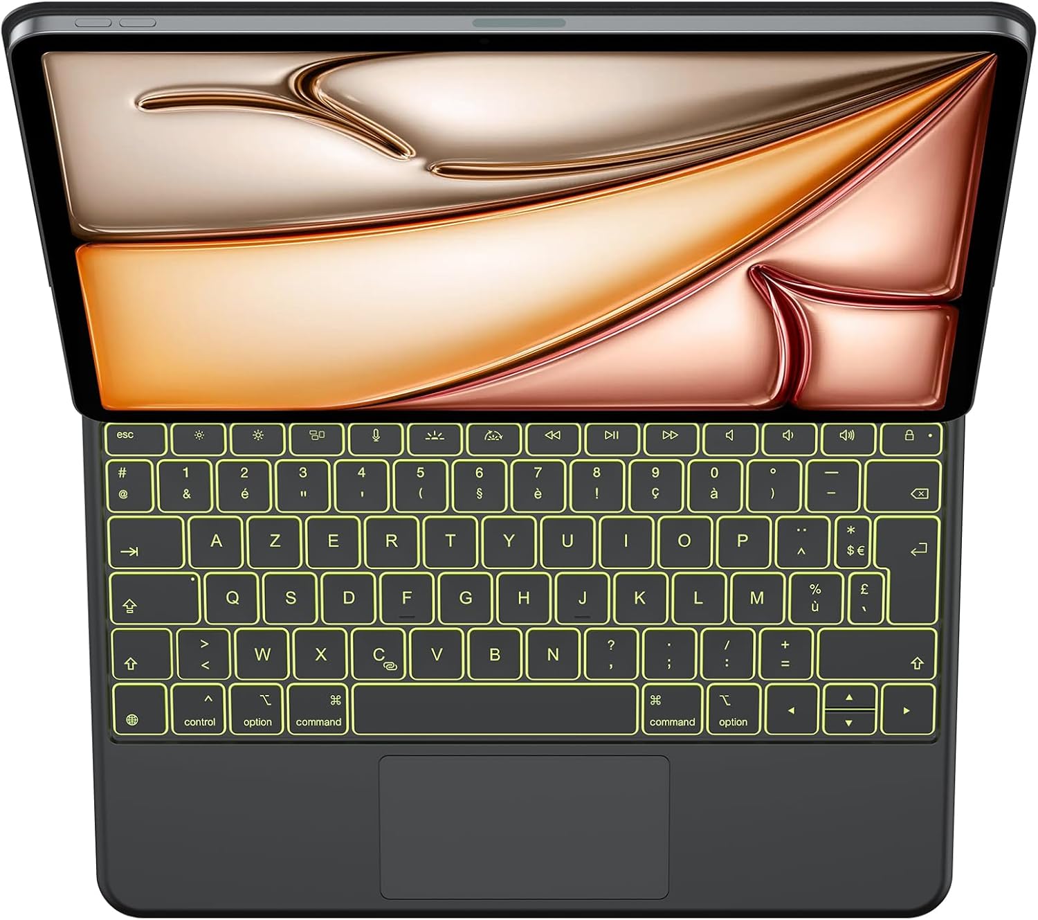 OMOTON étui clavier pour iPad Air 13" (M4/M3/M2) et iPad Pro 12,9" : clavier rétroéclairé AZERTY ISO-FR