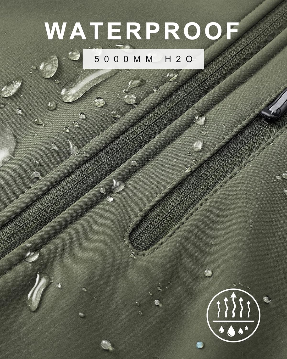 Detalle de 33,000ft Men's Waterproof Softshell Jacket with Fleece Lining and Detachable Hood