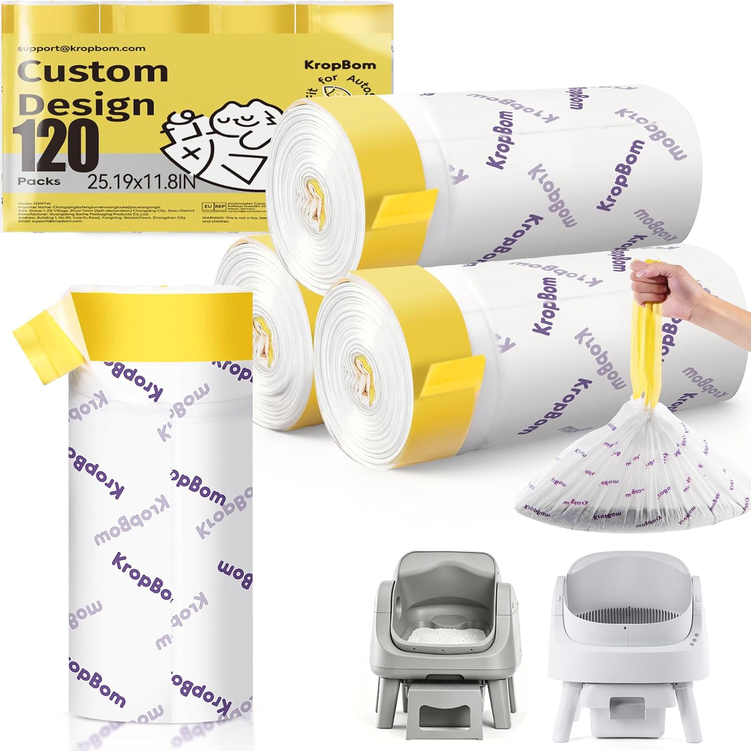 Detalle de Automatic Cat Litter Box Bags, 25.19 x 11.8 Inches