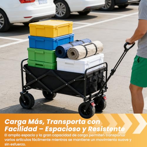 Thumbnail 7 de Palawano Carro Plegable de Transporte 150L: ruedas todo terreno, freno y asa ajustable