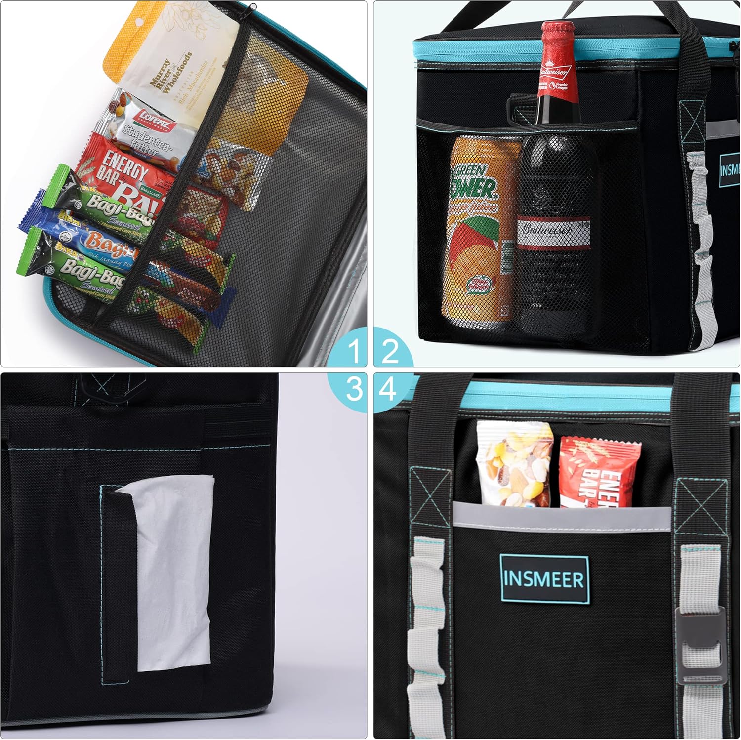 Thumbnail 3 de INSMEER Small Cool Bag 65 Can: Foldable Soft Cooler for Beach, Picnic and Travel