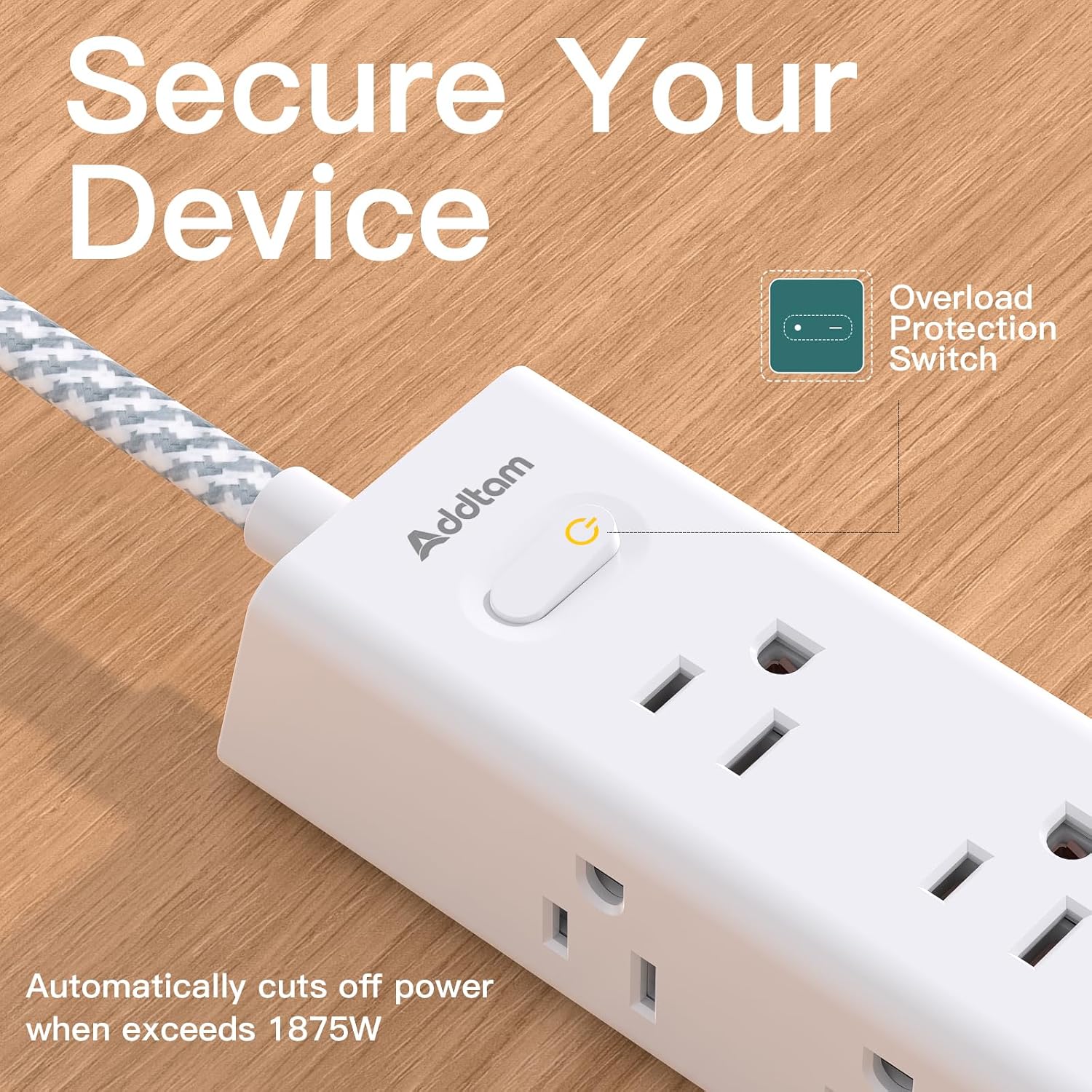 Thumbnail 6 de Surge Protector Power Strip 1050J โ 12-Outlet Strip ๐