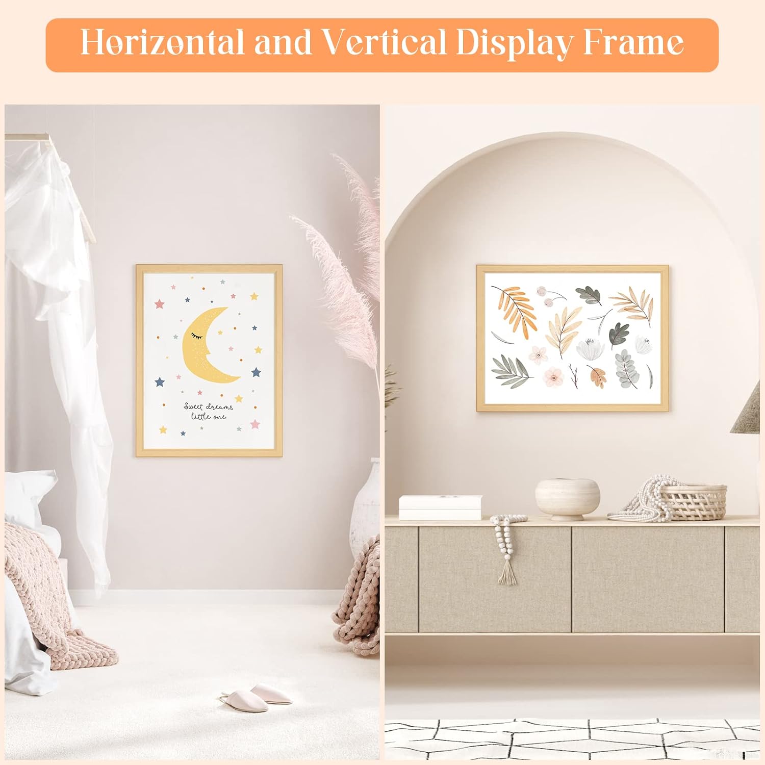 Thumbnail 2 de 22x30 Wood Frame — Rustic Natural Wooden Picture Frame (22x30 or 30x22) with HD Plexiglass