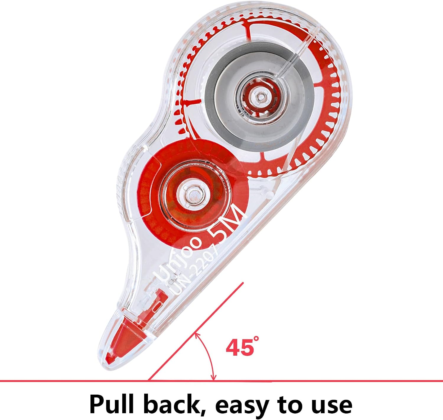 Detalle 2 de Unjoo Correction Tape, 12-Pack with Red Applicators and 5 m Tape