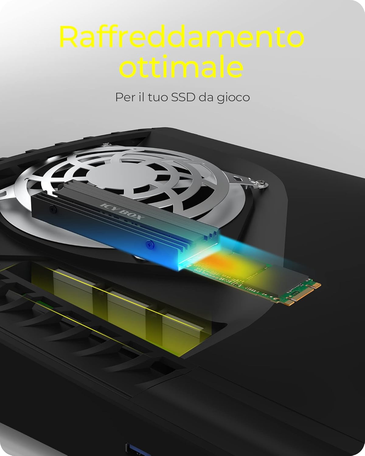 Thumbnail 2 de ICY BOX IB-M2HS-PS5 dissipatore M.2 per PS5 (SSD 2280, altezza 10 mm) con 3 pad termici