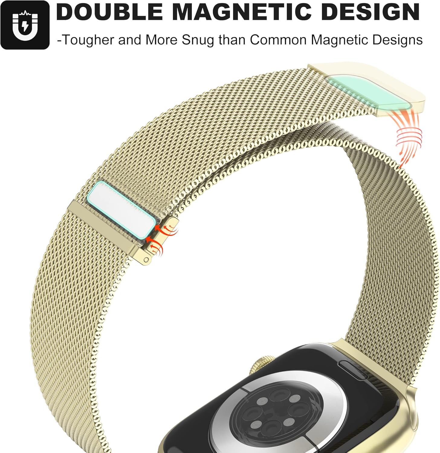 Thumbnail 3 de Higgs Metal Strap for Apple Watch – Magnetic Mesh Band, 38–49mm, for iWatch Series & SE
