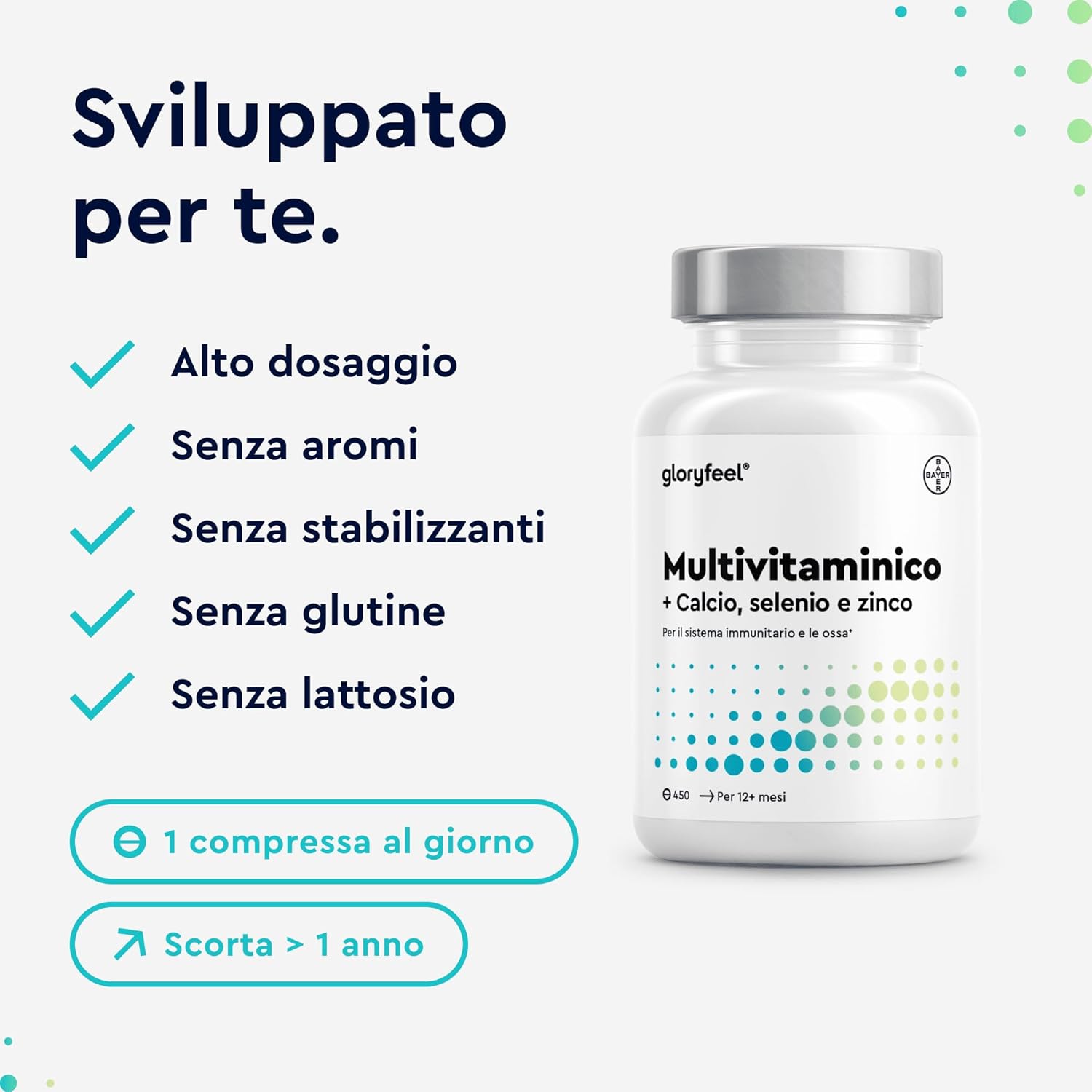 Thumbnail 4 de Gloryfeel Multivitaminico Completo 450 compresse 💊