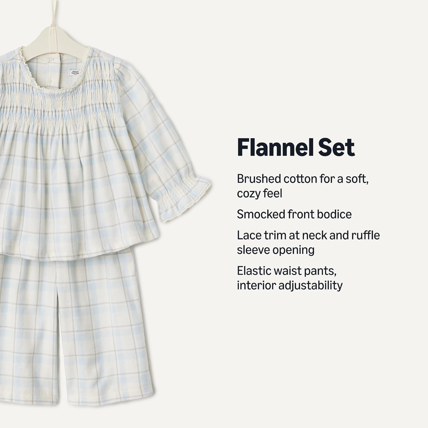Detalle de Amazon Essentials x Sofia Grainge Toddler and Baby Girls' Long Sleeve Flannel Set