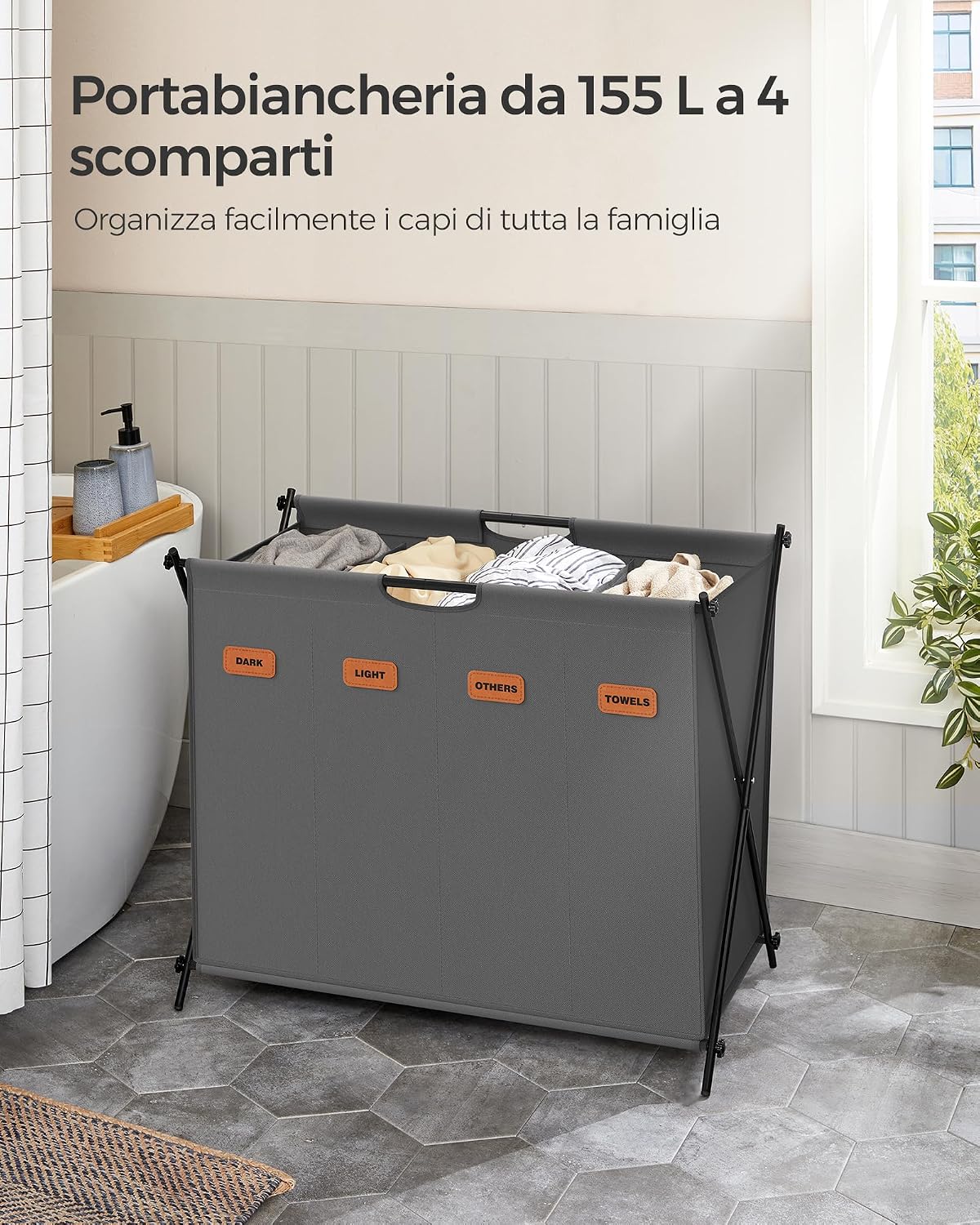 Detalle 2 de SONGMICS LCB140G01 Cesto portabiancheria 155 L