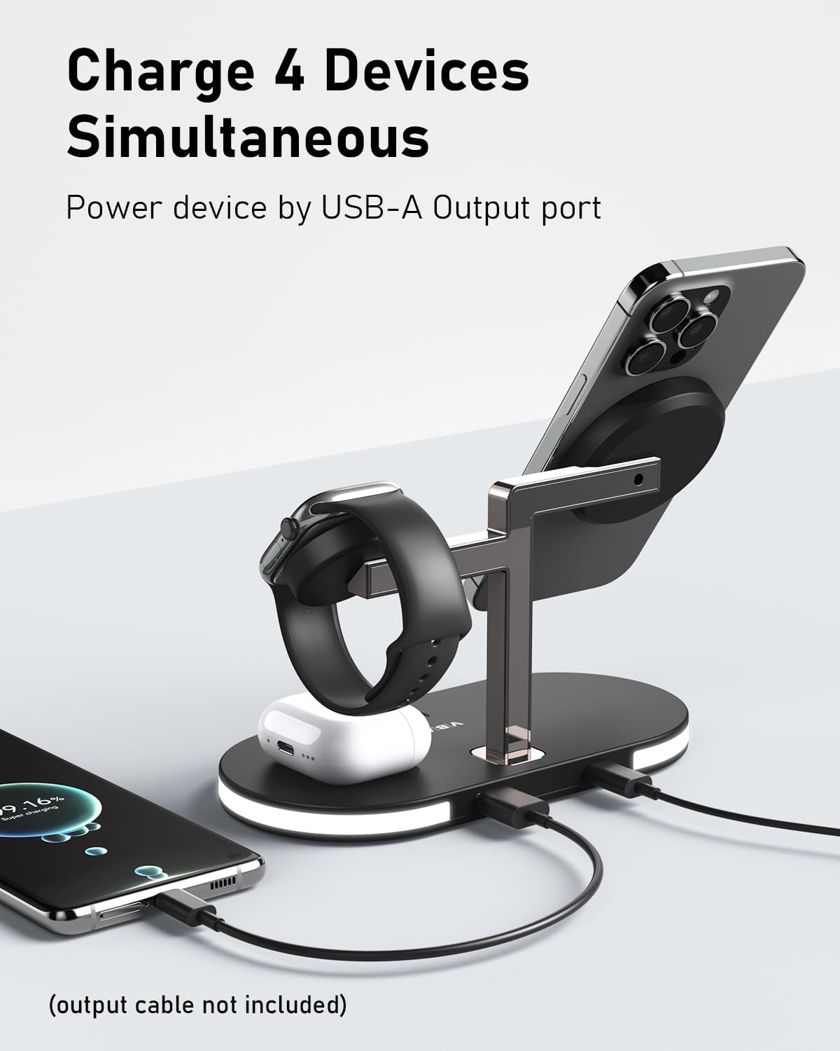 Detalle 2 de VBA 4 in 1 Wireless Charging Station for iPhone 4 devices
