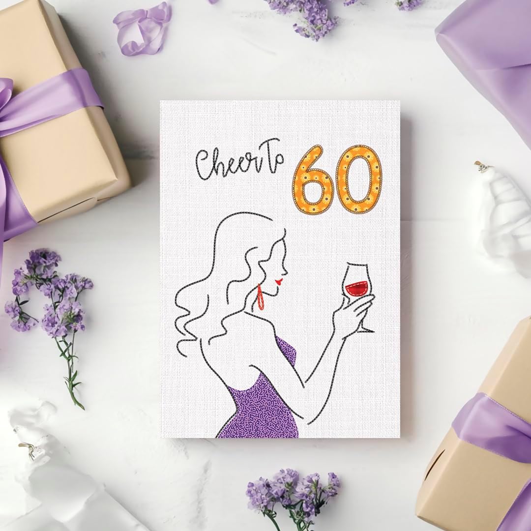 Thumbnail 1 de CRTURUNIQ 60th birthday card, 5 x 7 inches