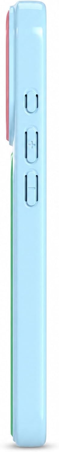Detalle de EKELYVIA Cyan TPU Case for iPhone 17, Contrast Color Design, Raised Bezels