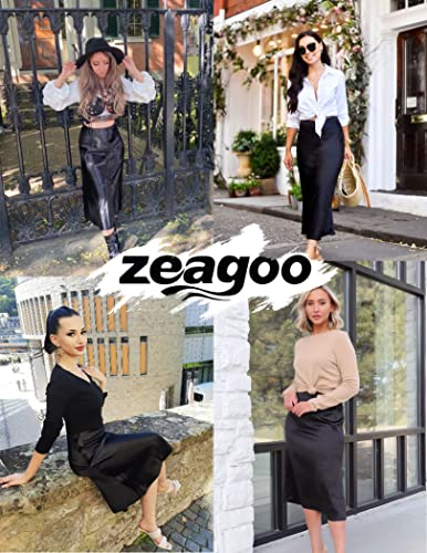 Detalle 2 de Zeagoo Women's High Waist Midi Skirt 🎉