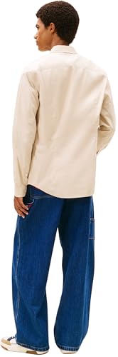 Detalle 2 de Tommy Jeans TJM Original DM0DM04405 Camisa elástica beige talla M