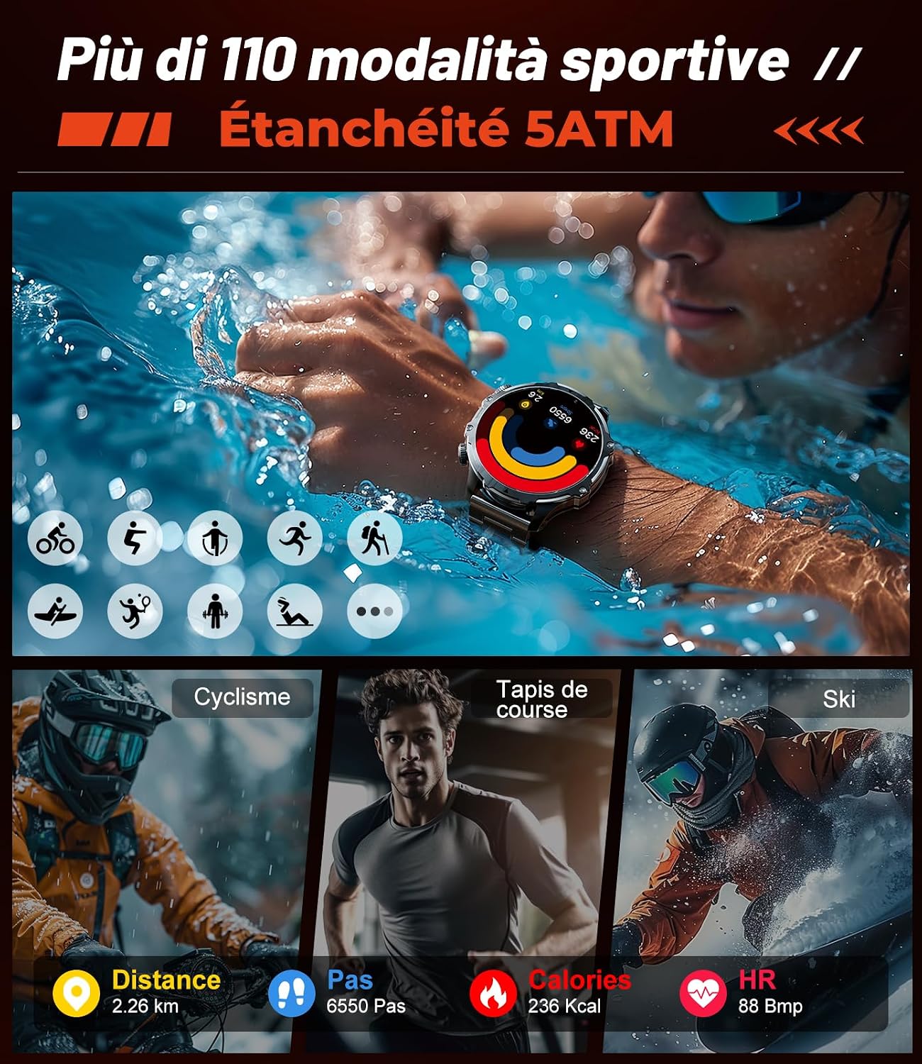 Thumbnail 6 de LIGE FV15 Montre connectée 1,85"
