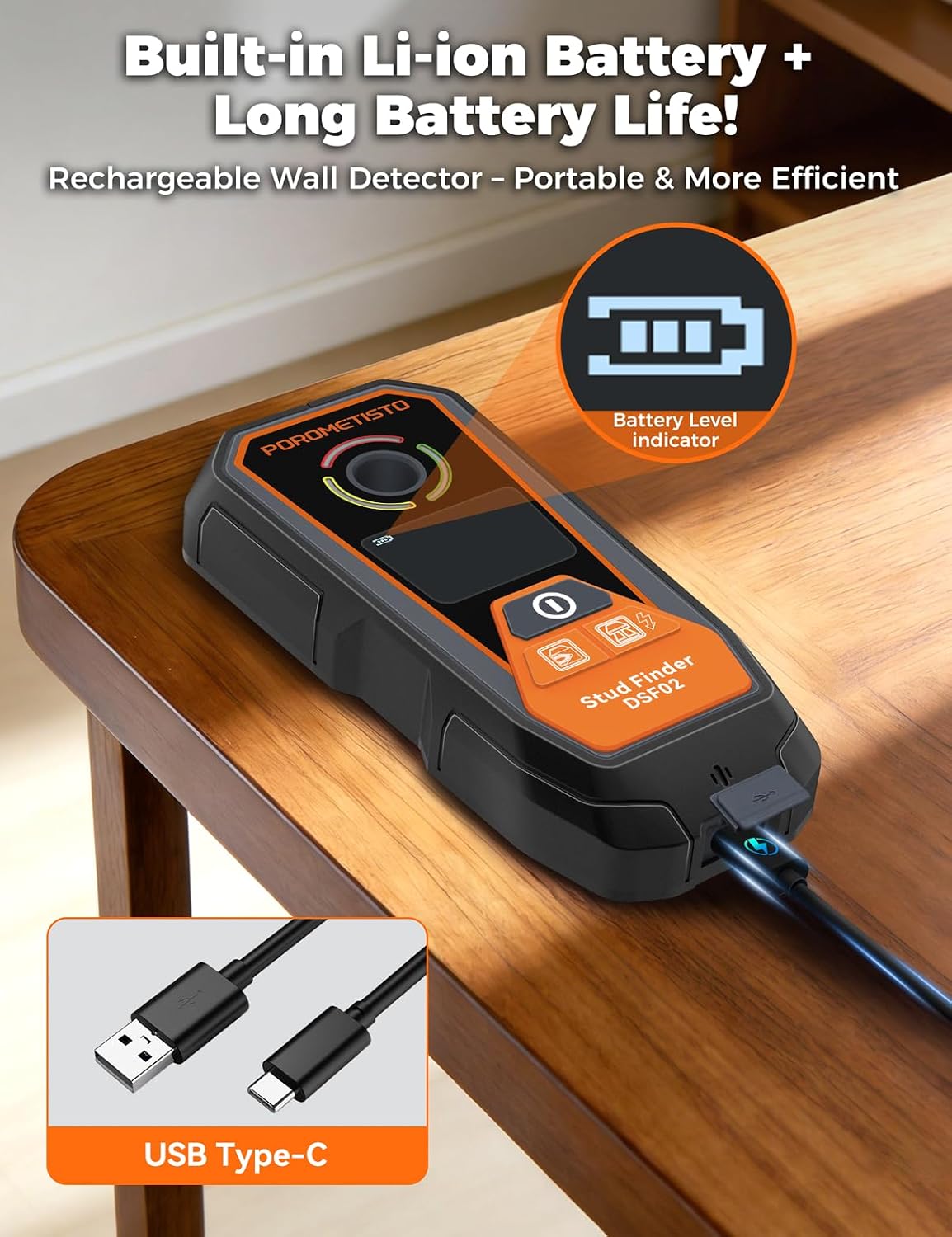Detalle 2 de POROMETISTO DSF02 6-in-1 wandscanner met LCD en kabeldetectie