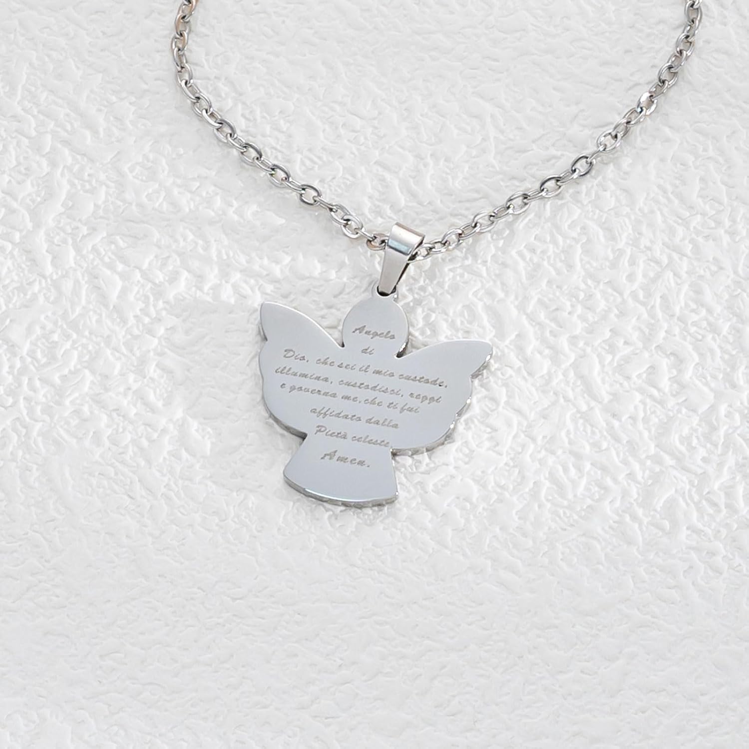 Thumbnail 3 de Collana Angelo Custode Donna/Bambina in Acciaio Inossidabile con Preghiera – Confezione Regalo inSCINTILLE