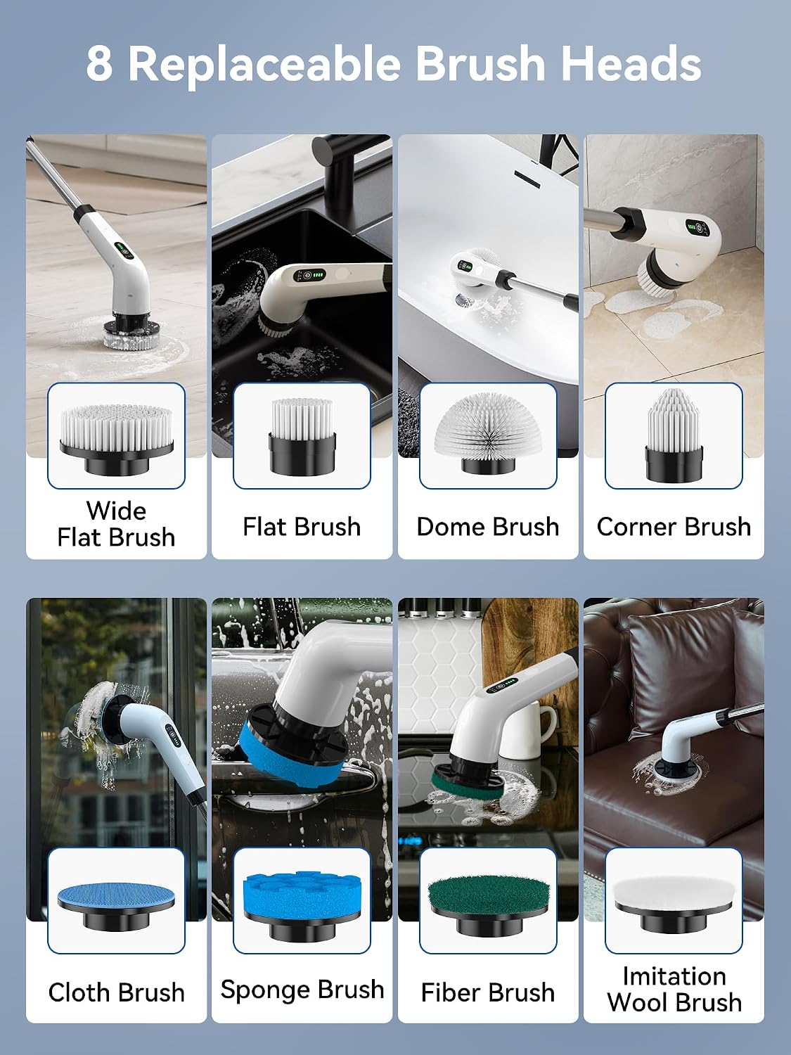 Detalle 2 de Mesqool electric spin scrubber, 3000mAh battery