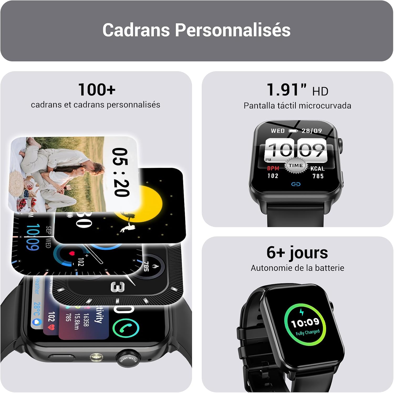 Thumbnail 2 de IOWODO Montre connectée 1,47