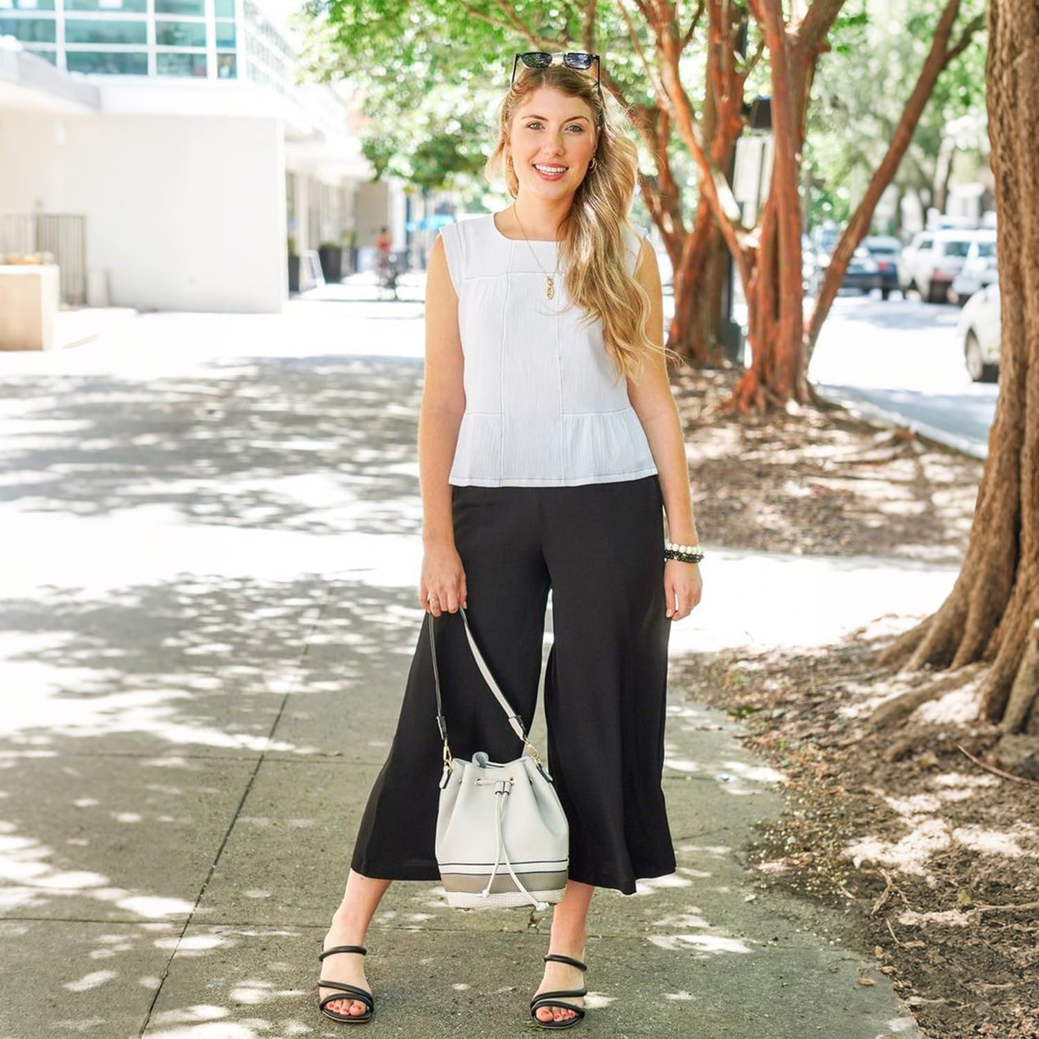Thumbnail 1 de NEW YOUNG 3-Pack Women's Wide Leg Pants with Pockets: High-Waisted, Soft, Versatile Palazzo Style