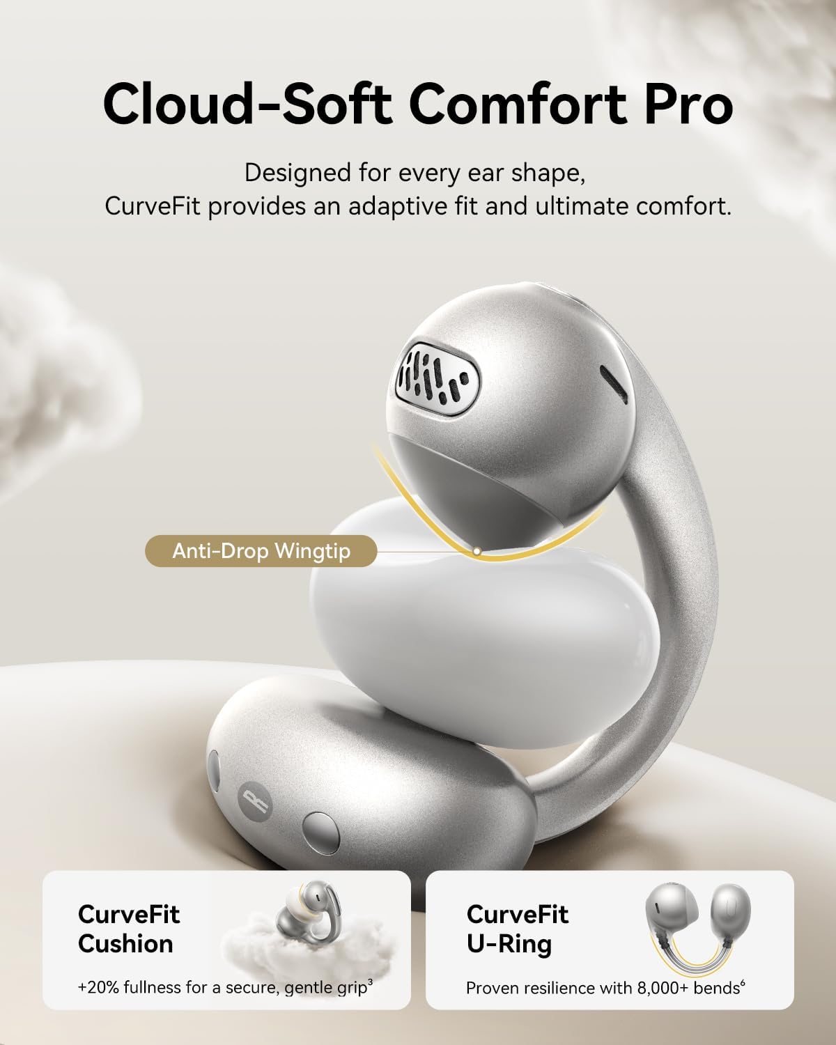 Thumbnail 4 de Baseus Bowie MC1 Pro Open-Ear Clip-On Headphones (MC1 Pro) with LDAC, IP67, 5g comfort