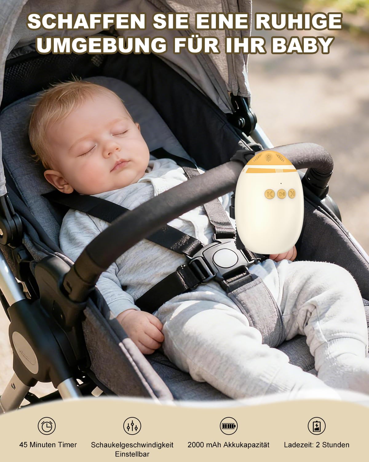 Thumbnail 3 de Wagxoey Kinderwagenschaukler 7 Stunden Laufzeit