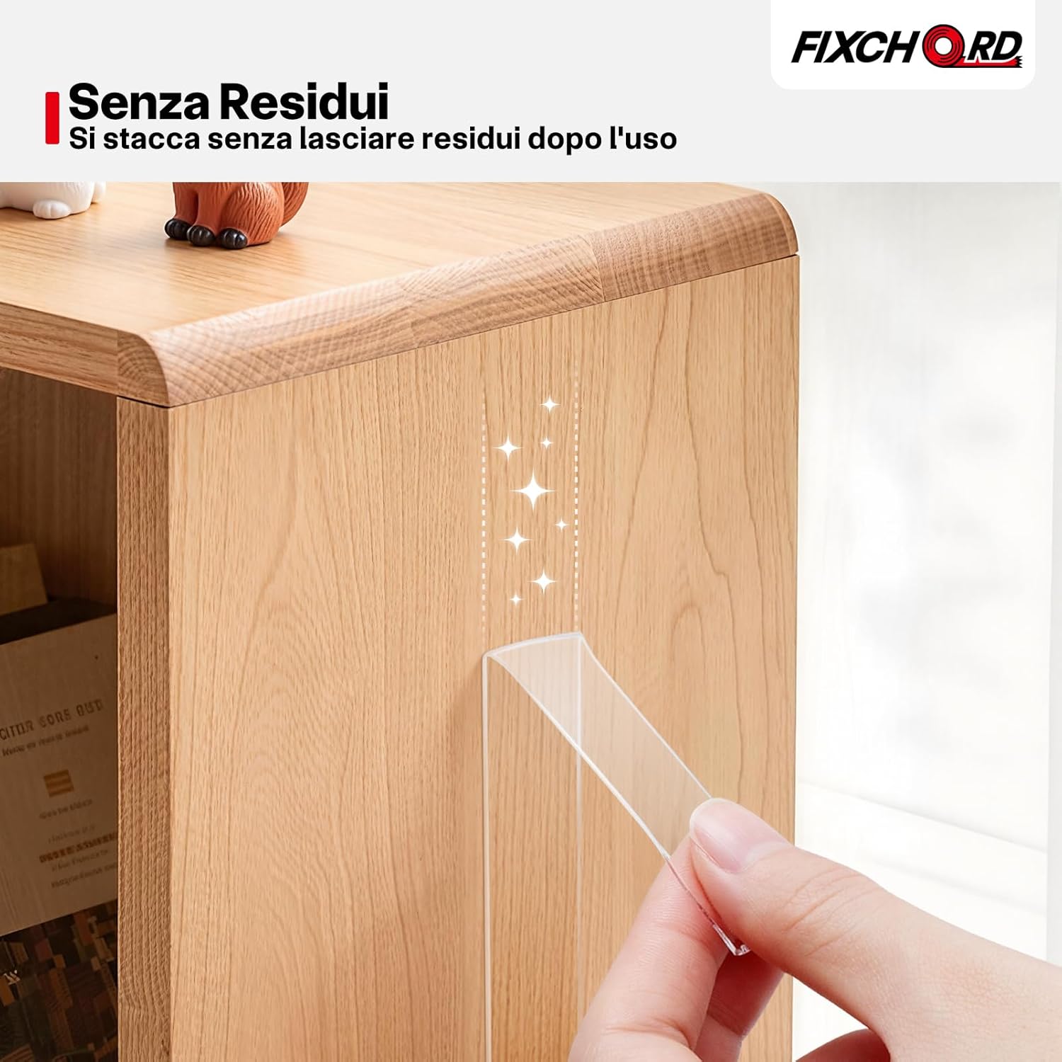 Thumbnail 4 de FIXCHORD Nastro biadesivo extra forte trasparente rimovibile (2 rotoli) in acrilico impermeabile