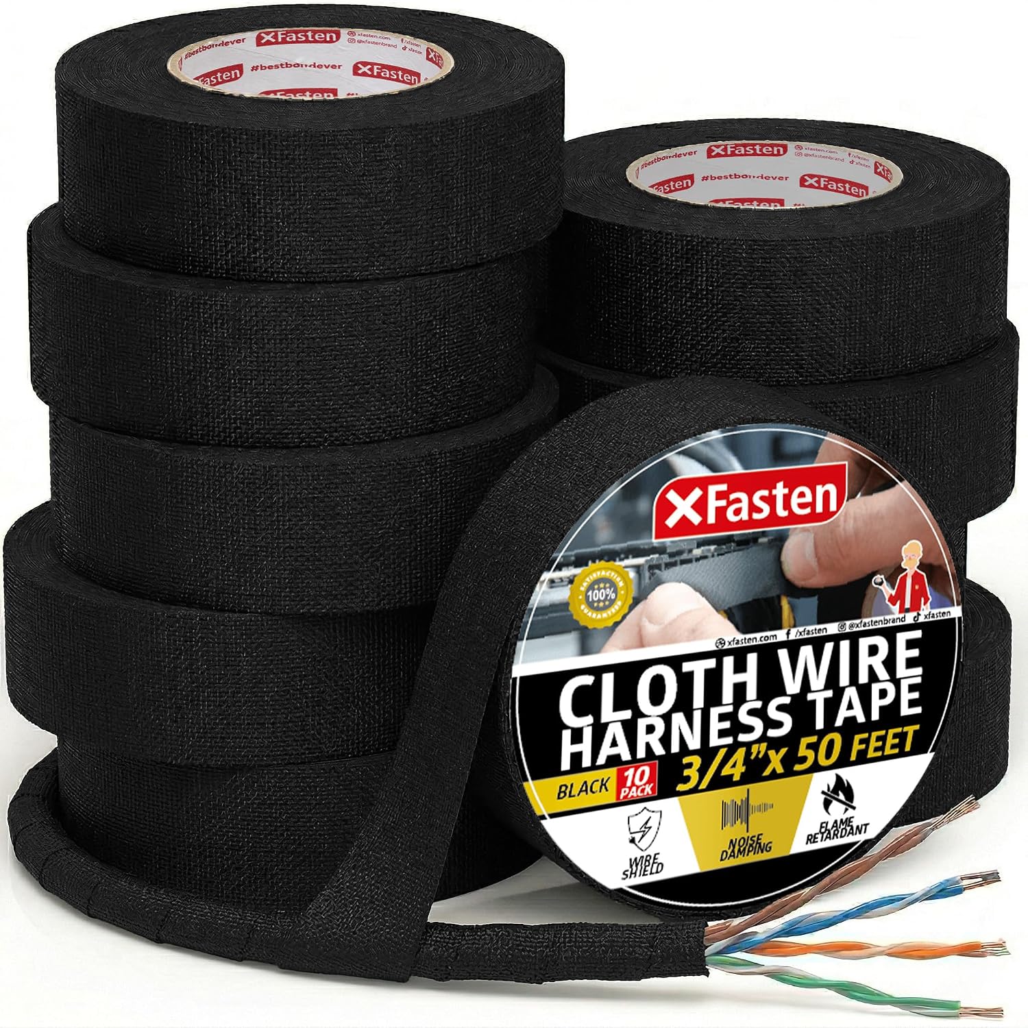 Detalle de XFasten Automotive Wire Harness Tape, 3/4-Inch