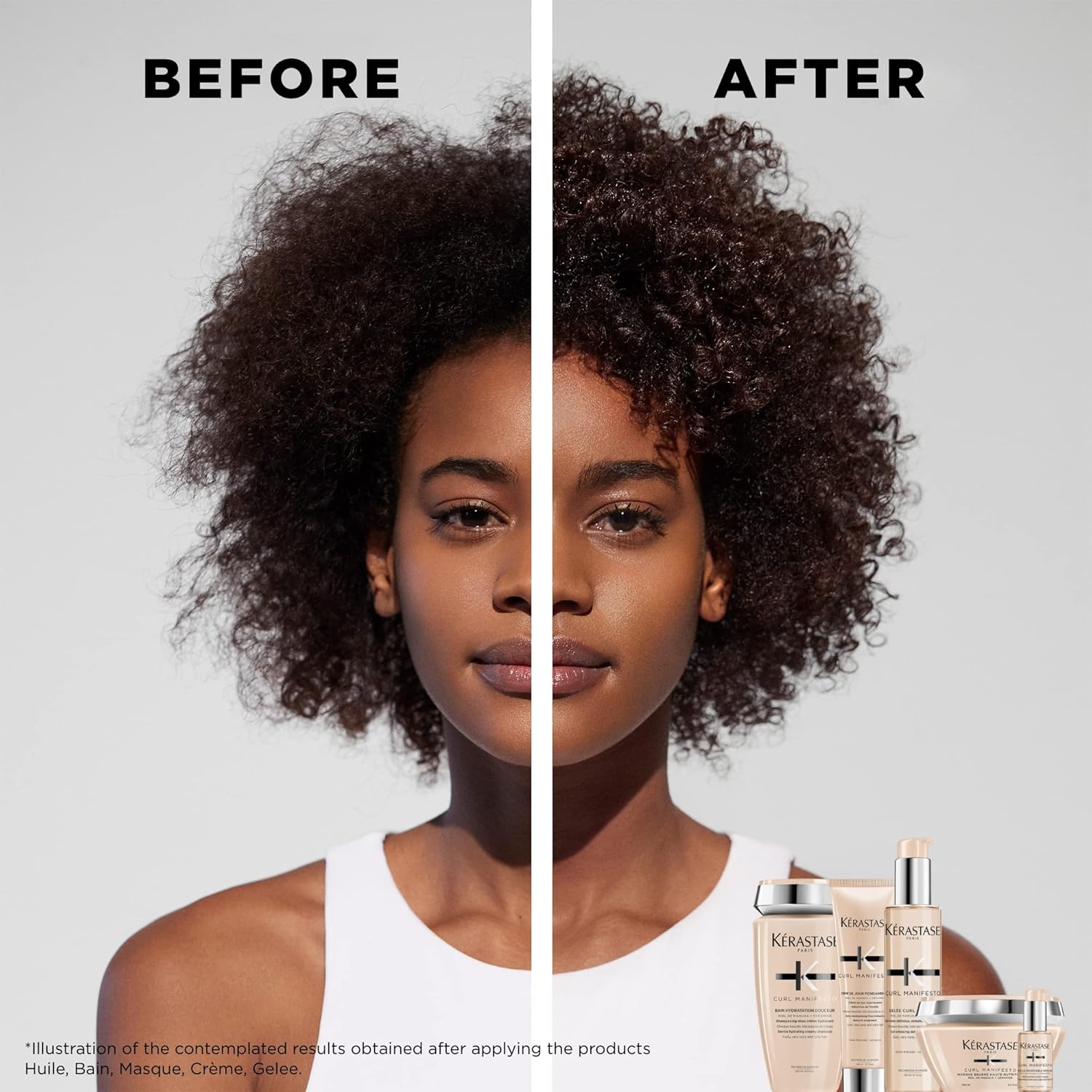 Detalle de KERASTASE Curl Manifesto - Bain Hydratation Douceur : Shampoing Crème pour Cheveux Bouclés