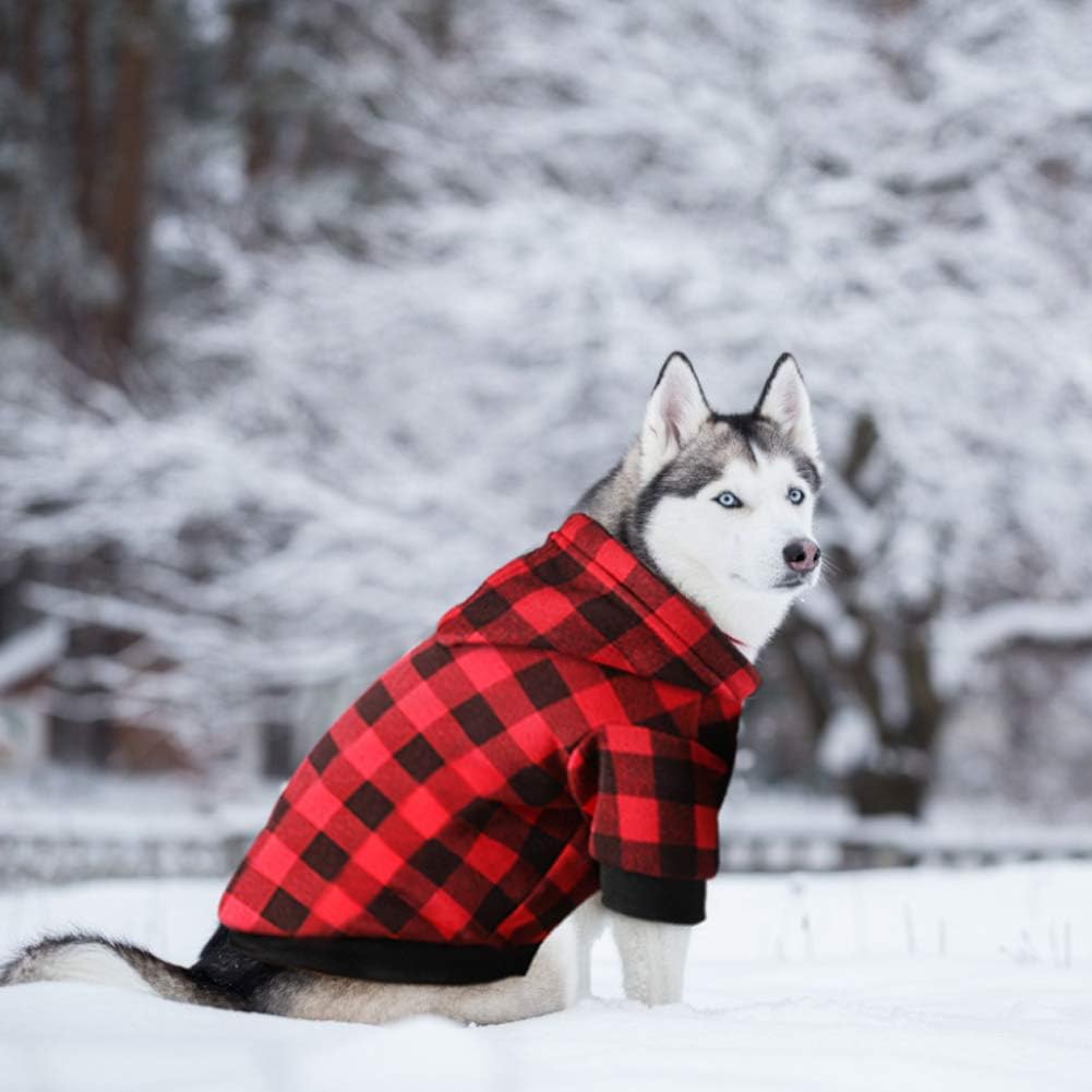 Detalle 1 de Blaoicni NN12091456 XXL Plaid Dog Hoodie with Fleece Fabric and Leash Opening