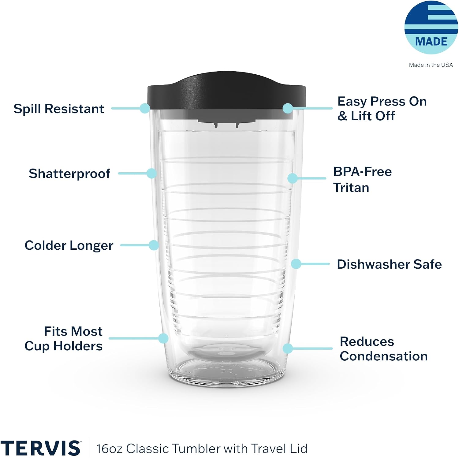 Detalle de Tervis Made in USA Double Walled Inkreel Insulated Tumbler (16oz) — Windswept Crystal Nature