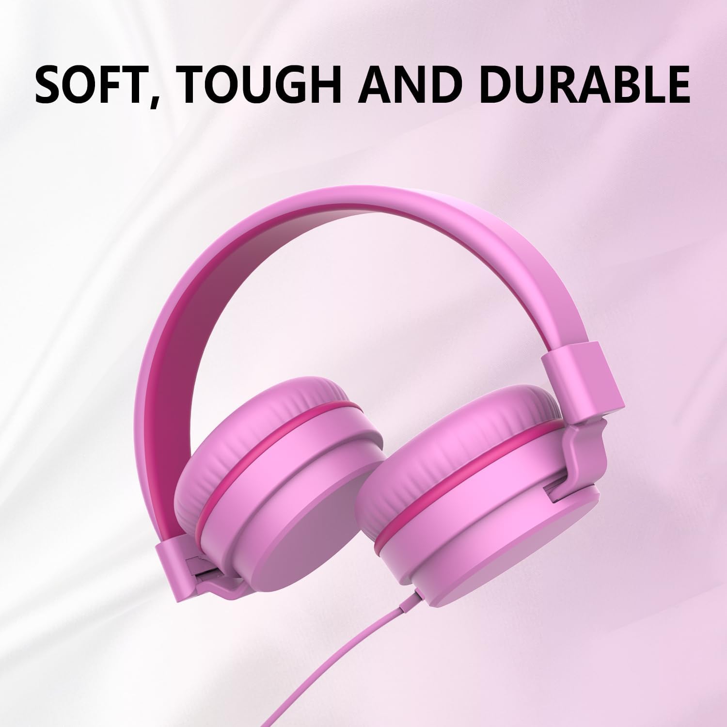 Detalle de Kids Headphones Wired: Safe Volume-Limited On-Ear Headphones for Kids (Pink)