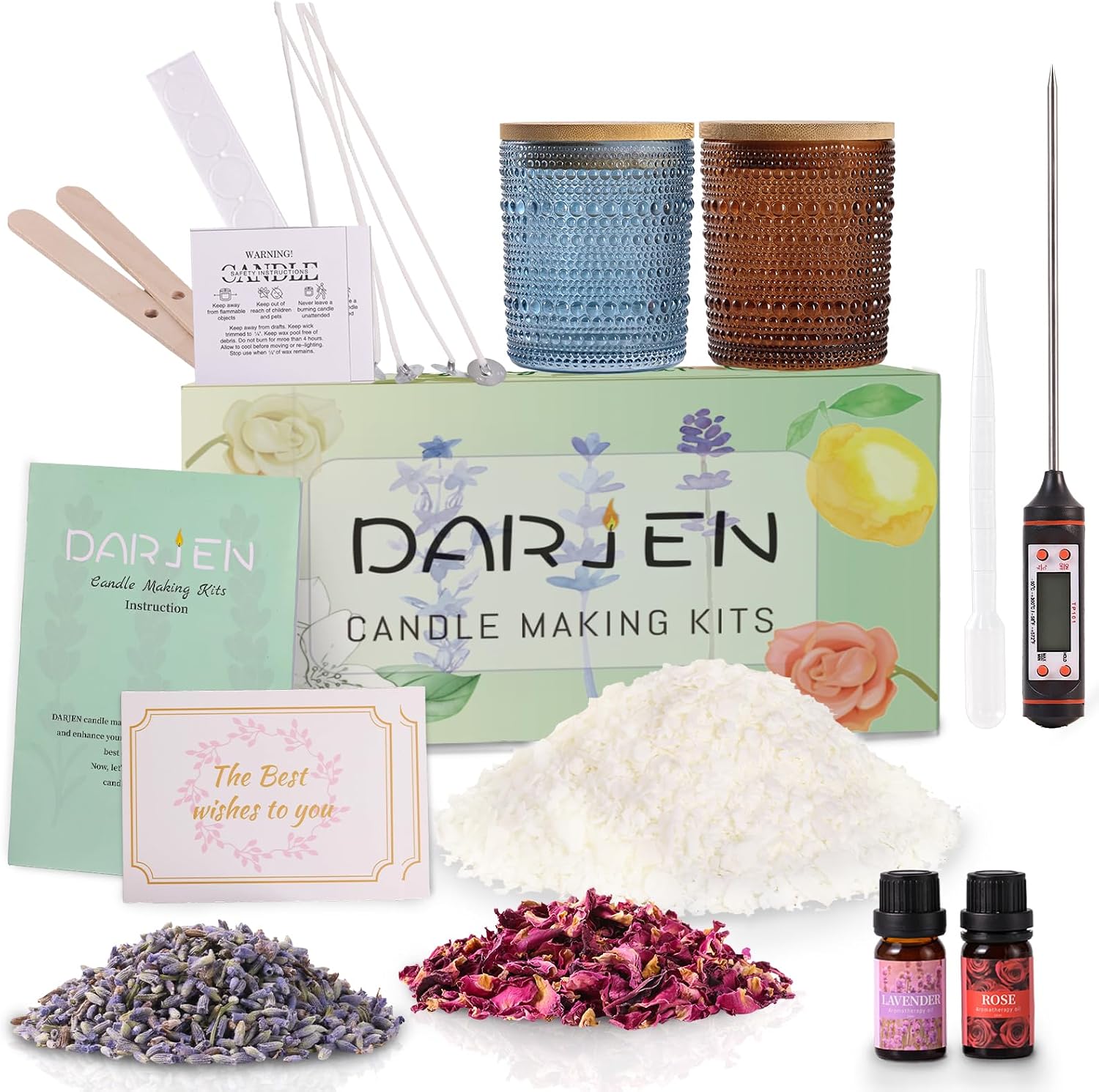 Detalle de DARJEN Candle Making Kit, 1 lb Soy Wax