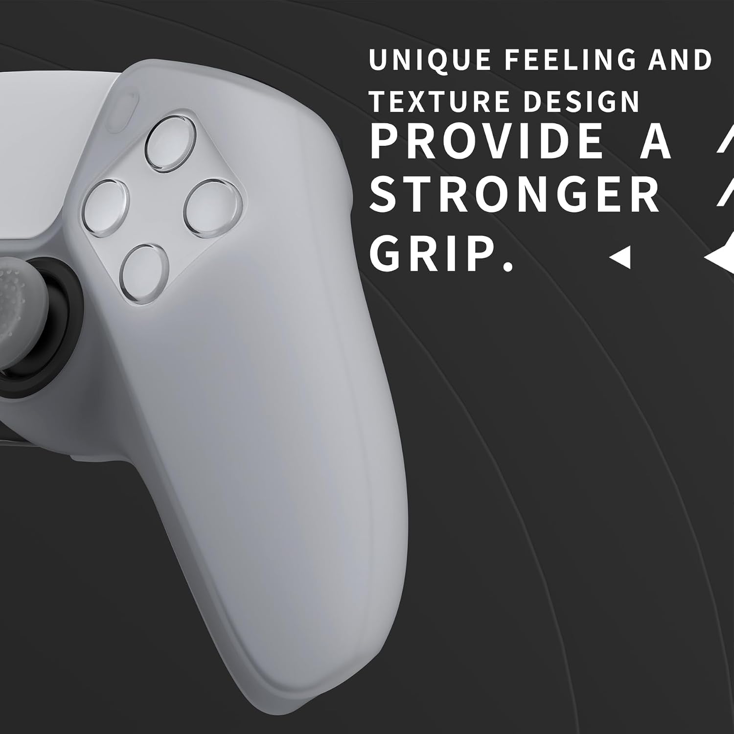 Detalle 2 de Playvital Pure Series Dockable anti-slip silicone cover skin for PS5 controller (clear white)
